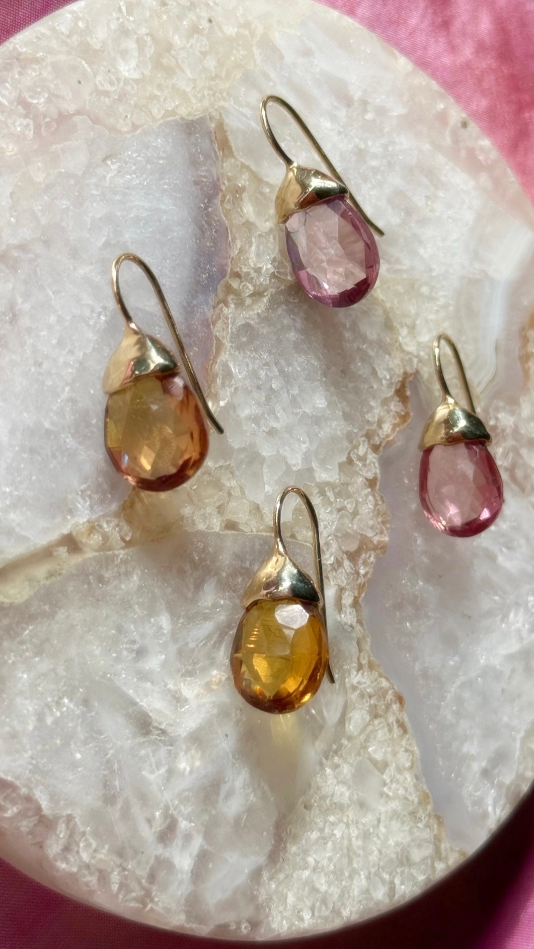 Golden Sapphire Gold Dip Earrings by Moonspun