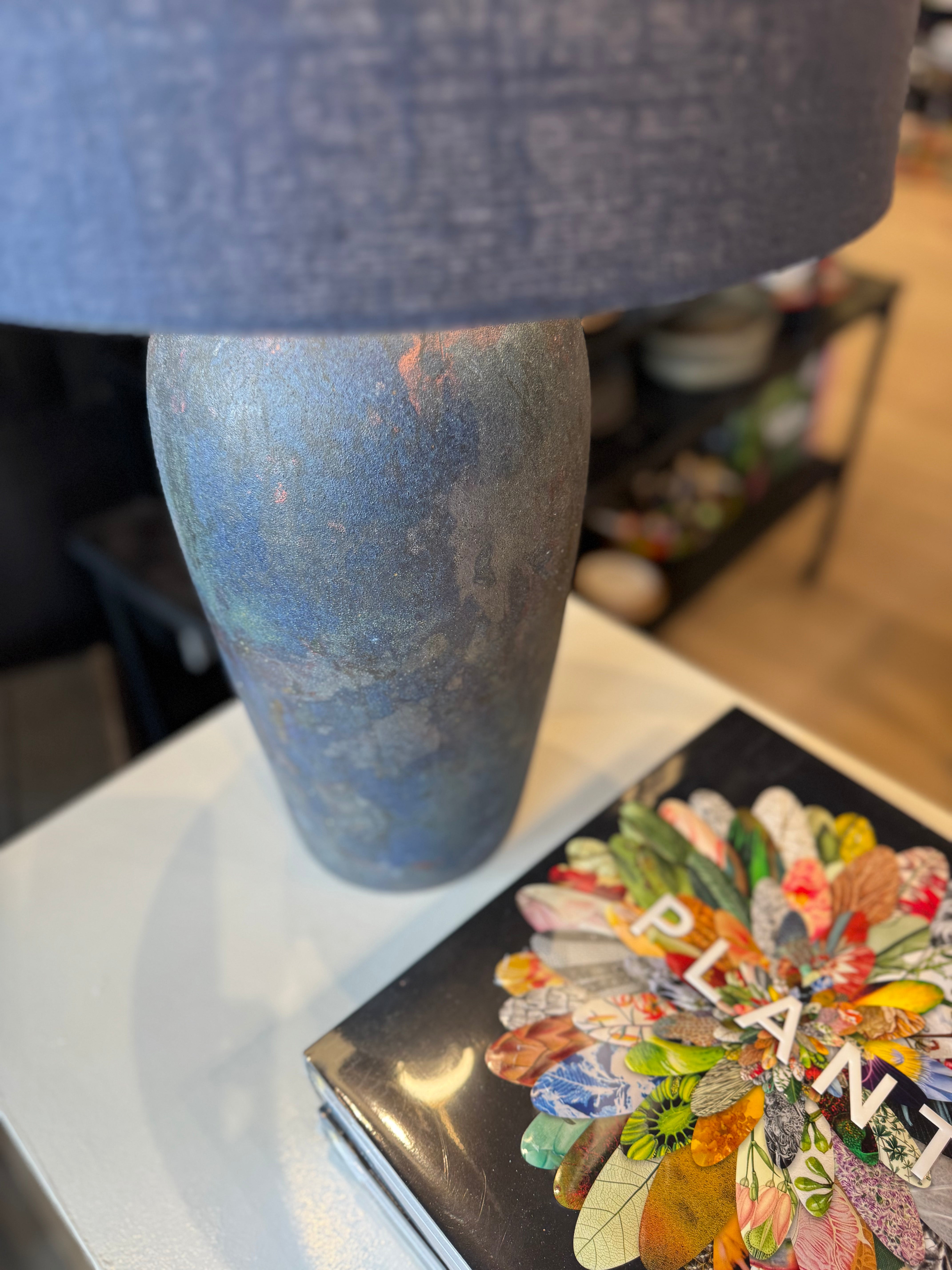 Raku Midnight Blue Lamp