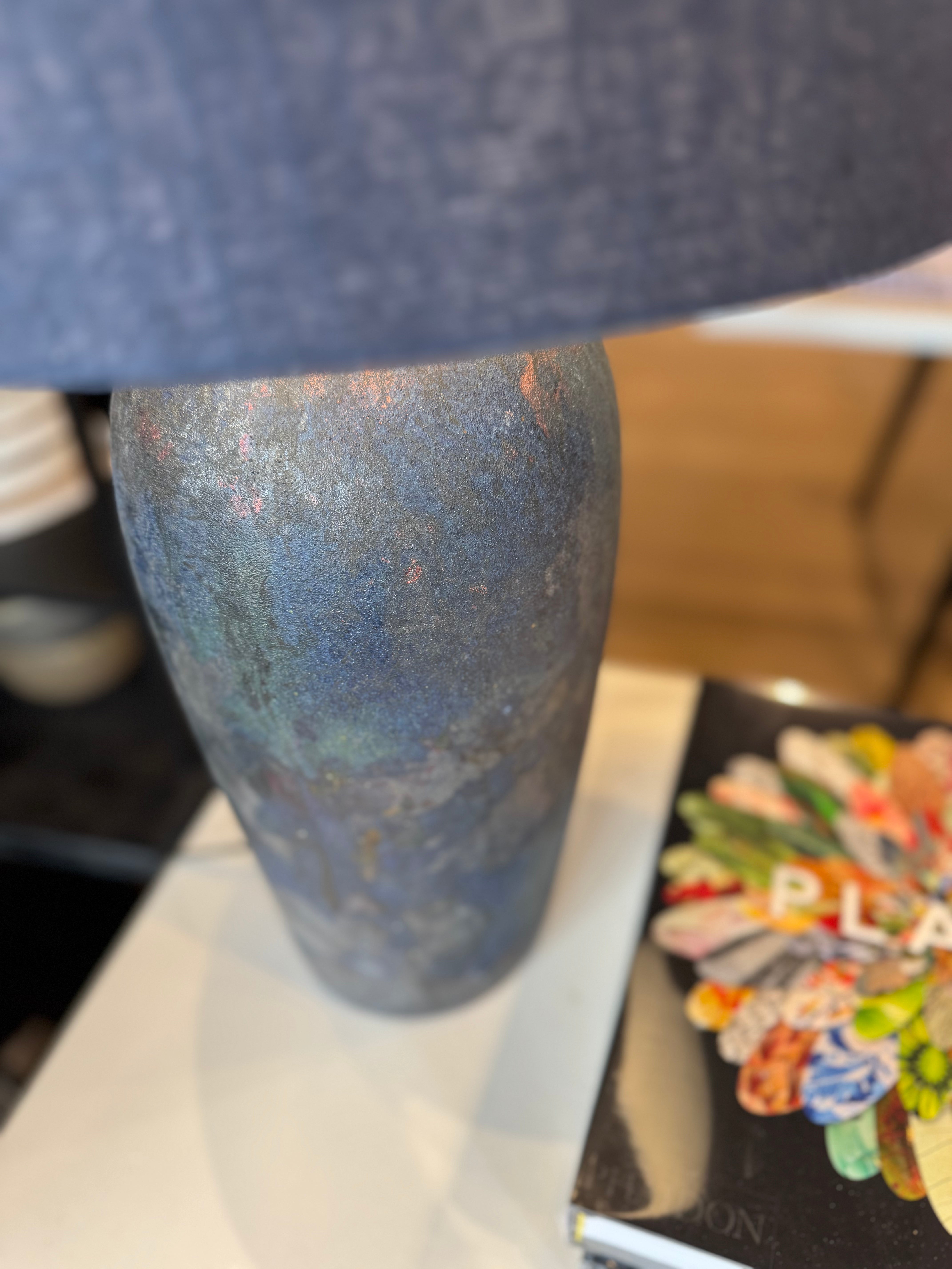 Raku Midnight Blue Lamp
