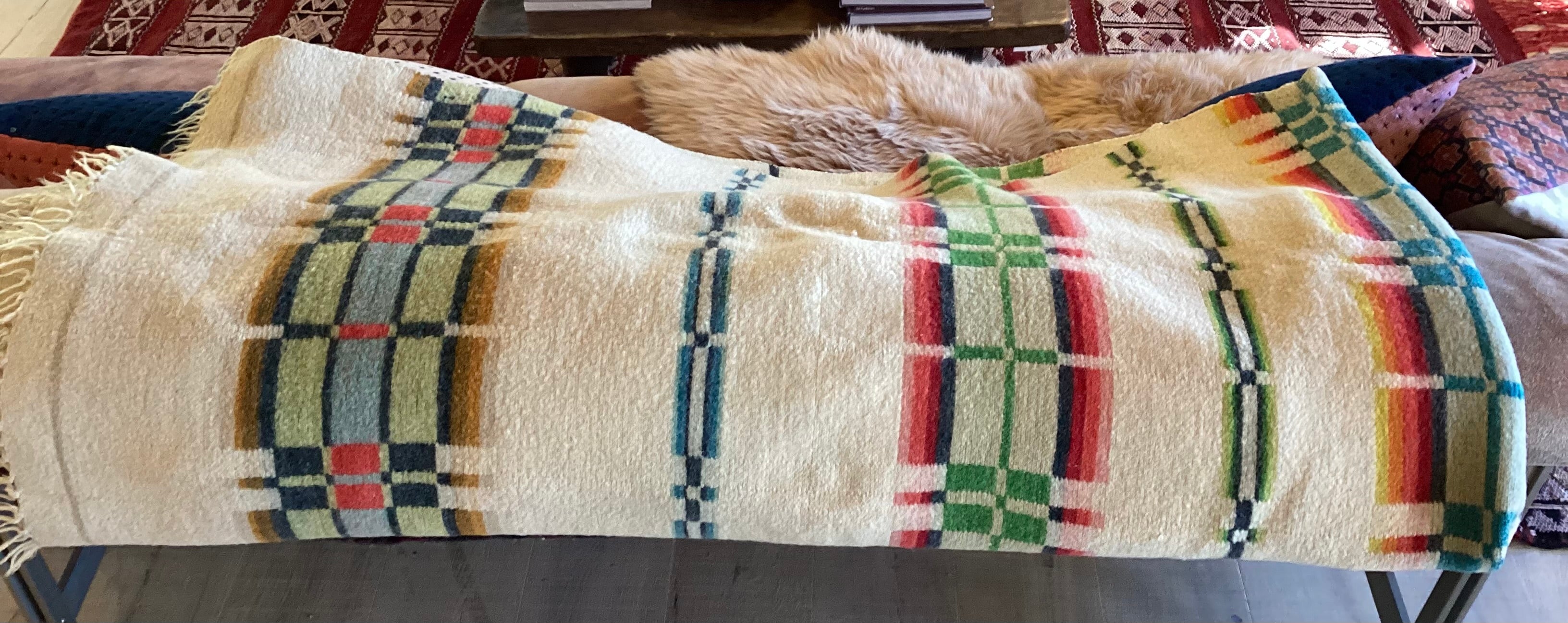 1930s Hand Woven Wool Blanket