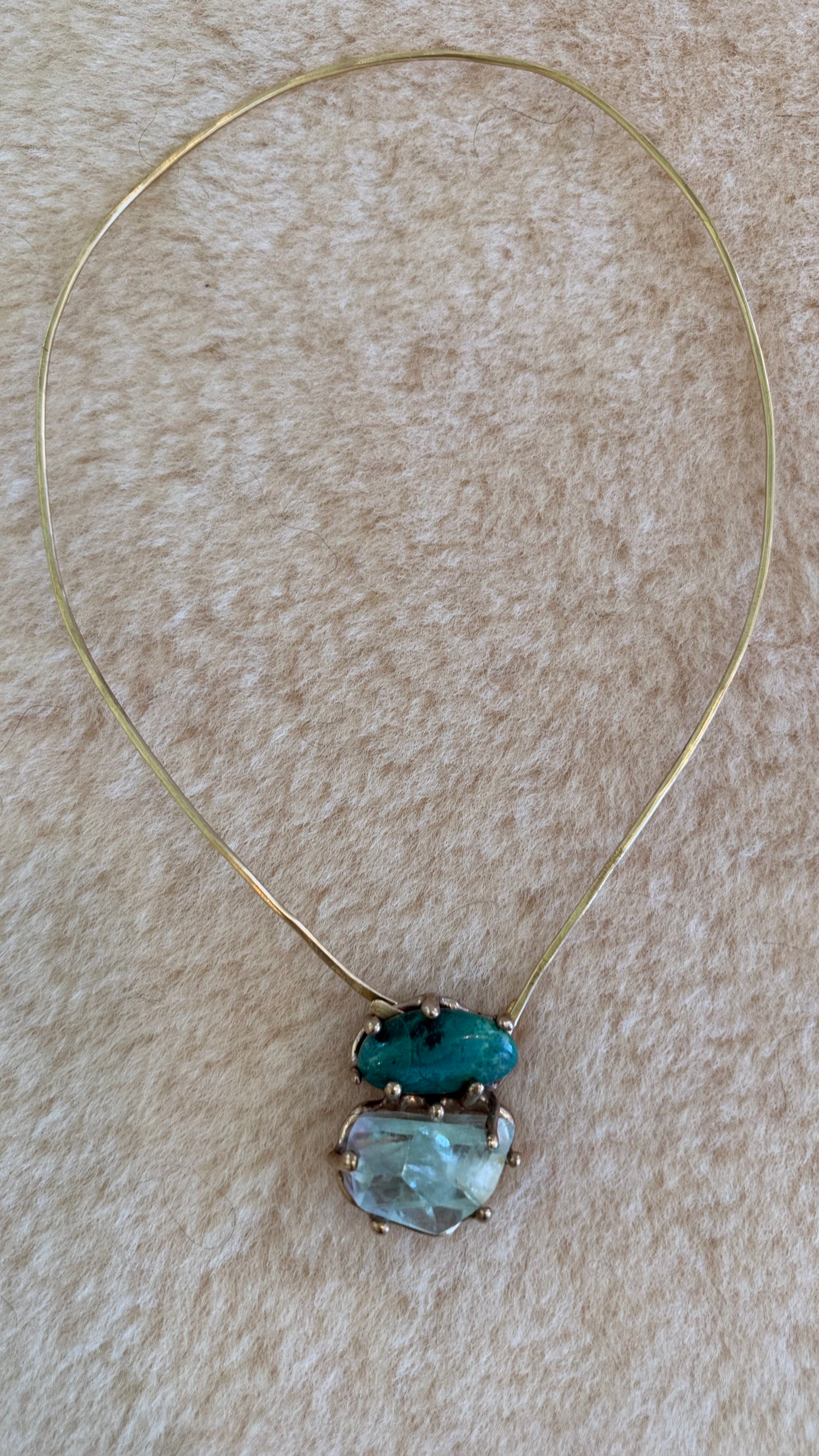 Amazonite + Fluorite Collar Necklace by Carina Schott