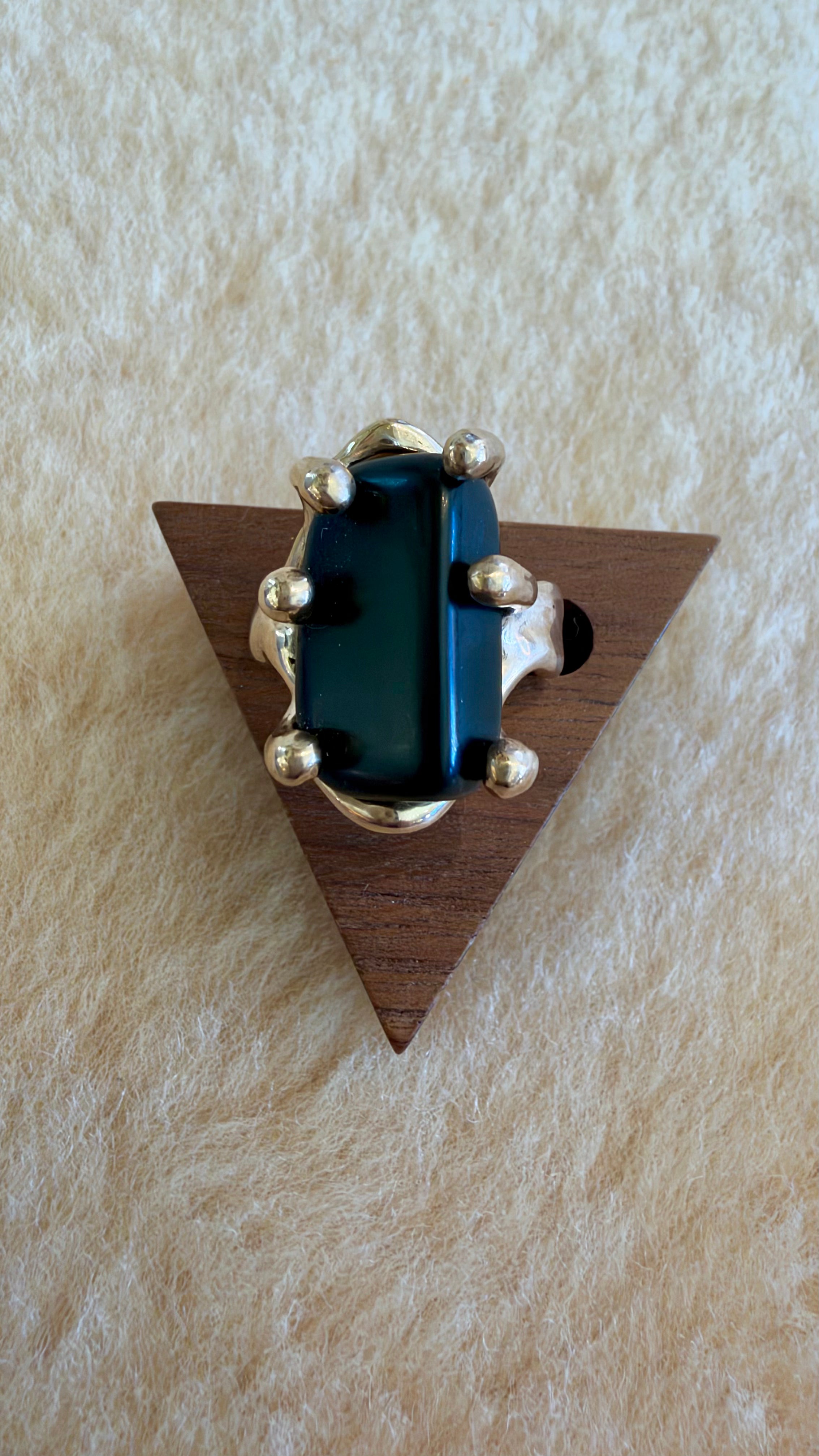 Black Jade Bronze Ring by Carina Schott