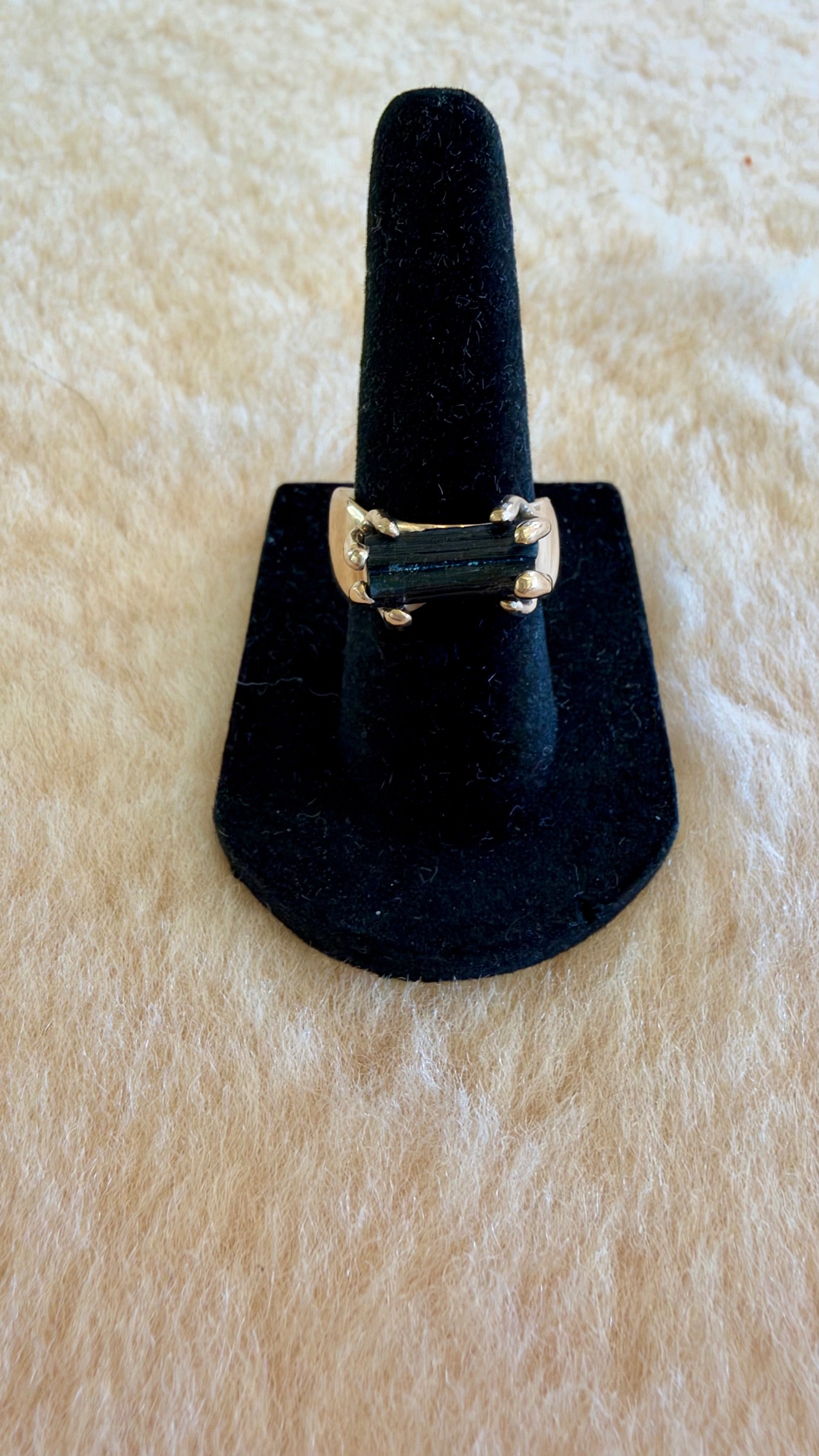 Blue Tourmaline Bronze Ring by Carina Schott