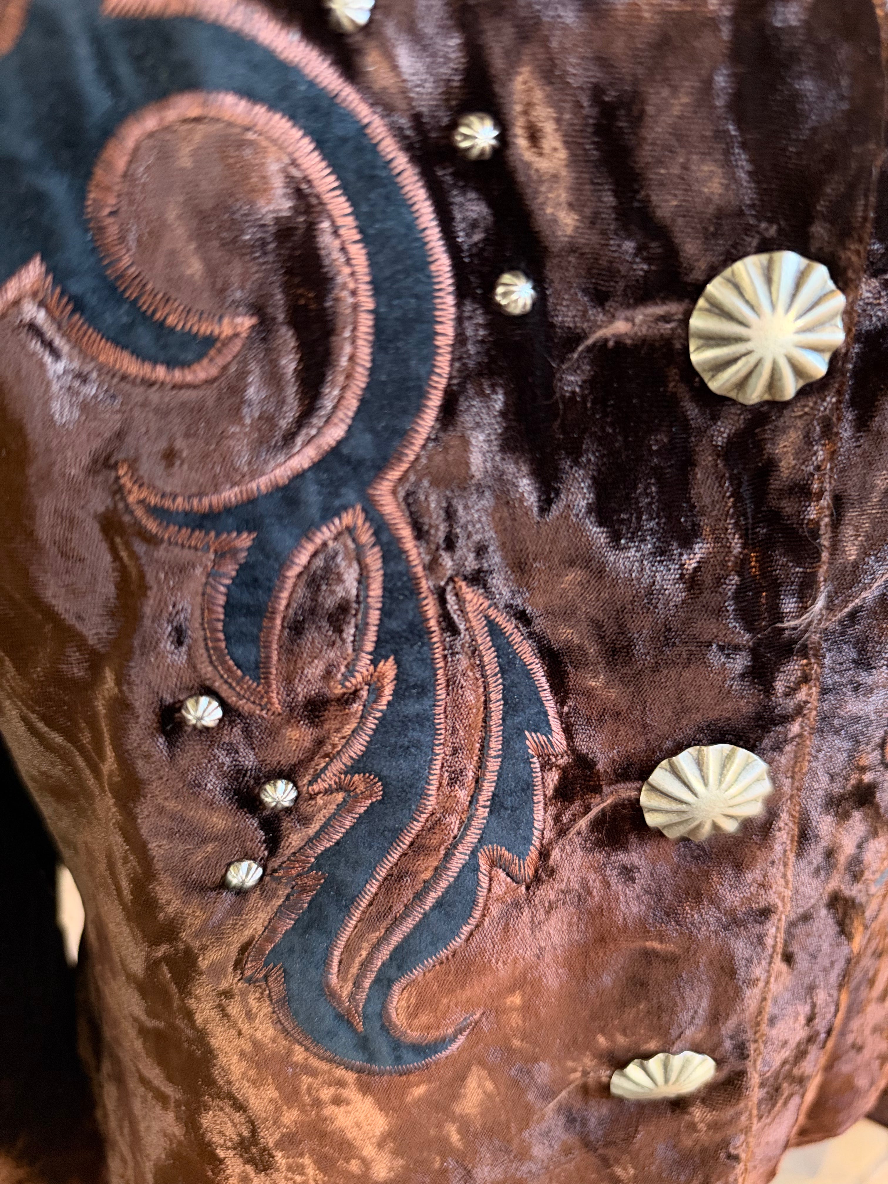 Western Brown Velvet Jacket