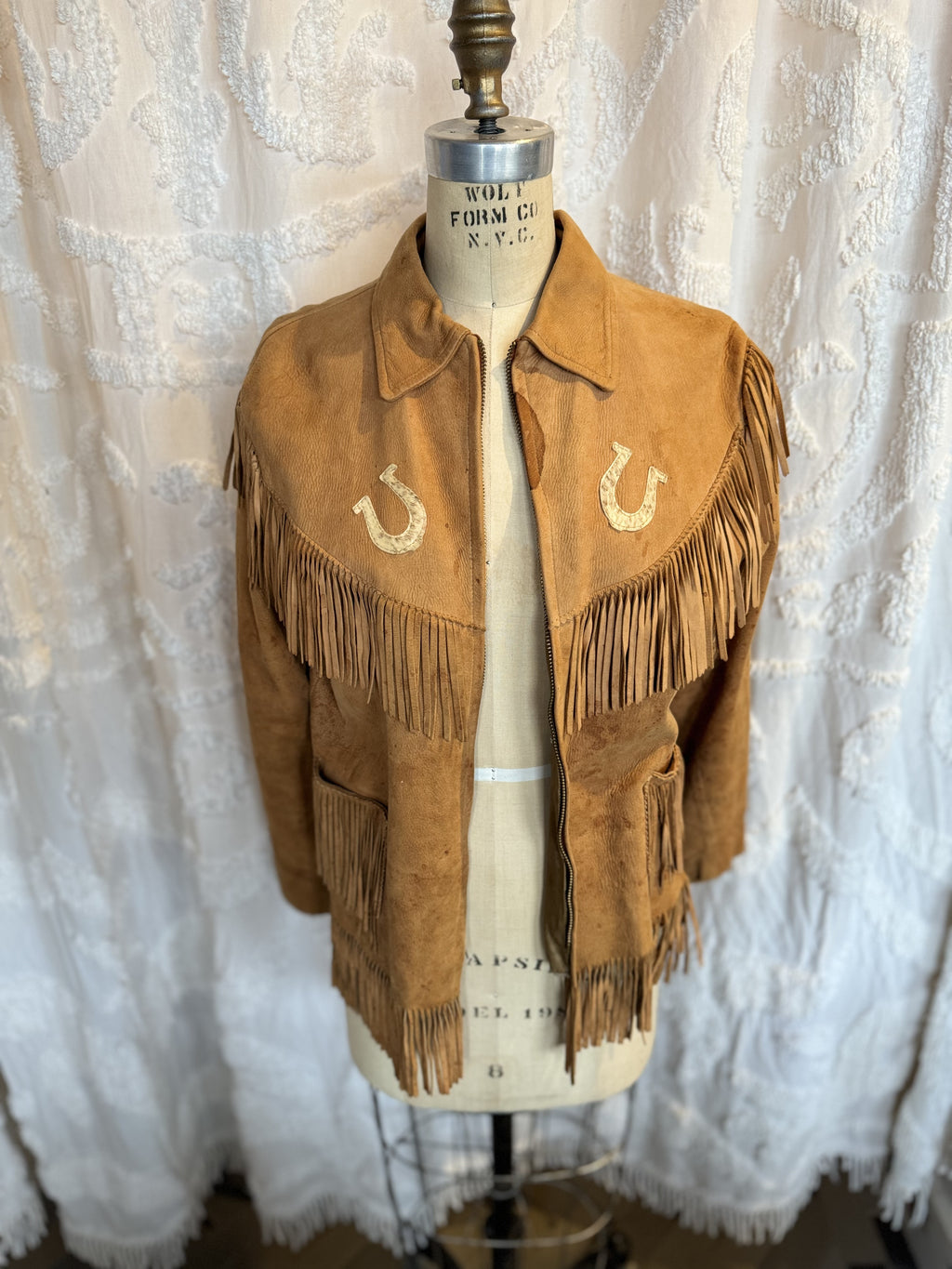 【関税込み】Golden  Suede jacket with bangs Womens FRINGE Suede Jacket, 70s COWGIRL Western Jacket