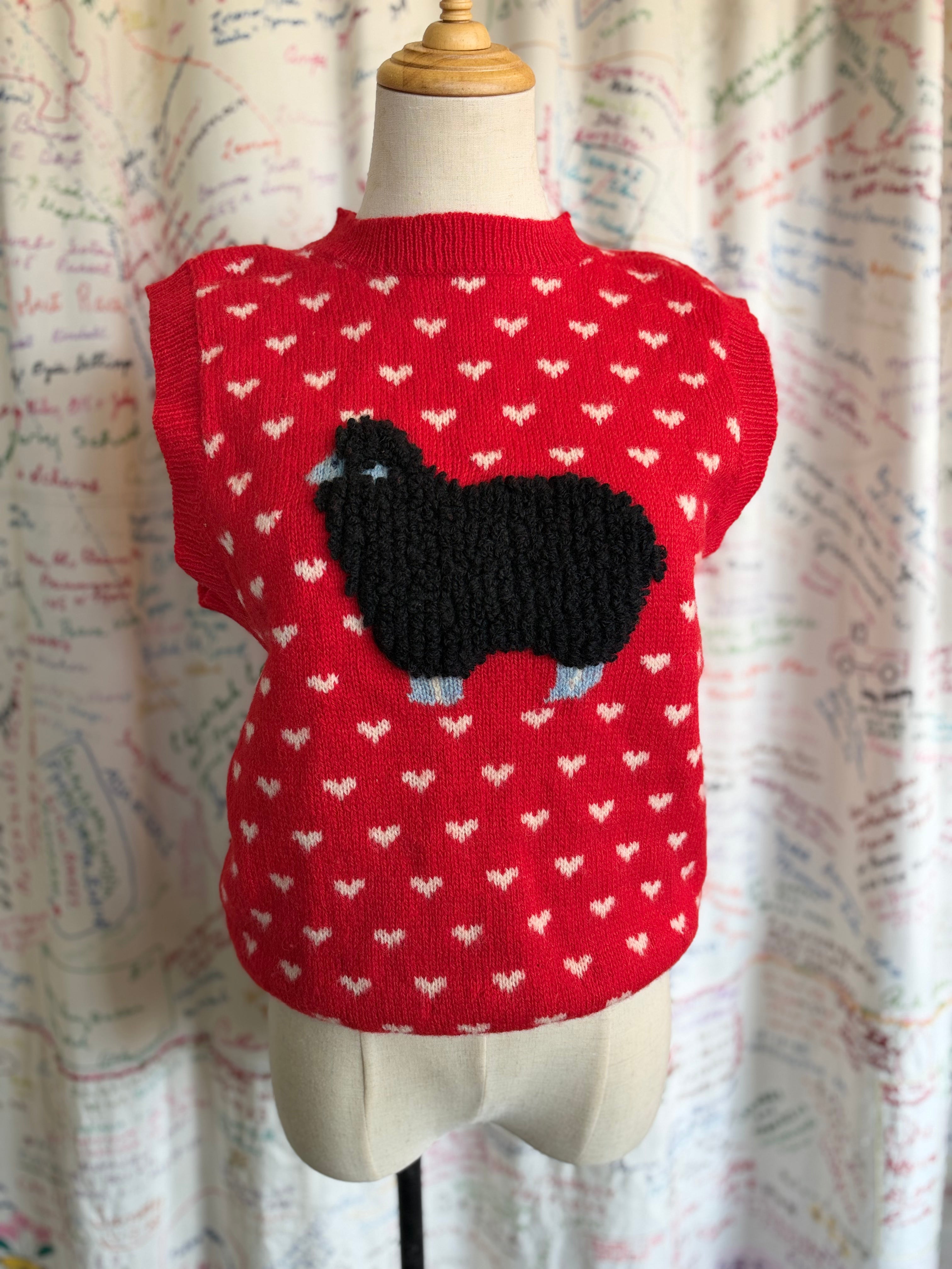 Black Chenille Sheep Sweater Vest by Eagle's eye