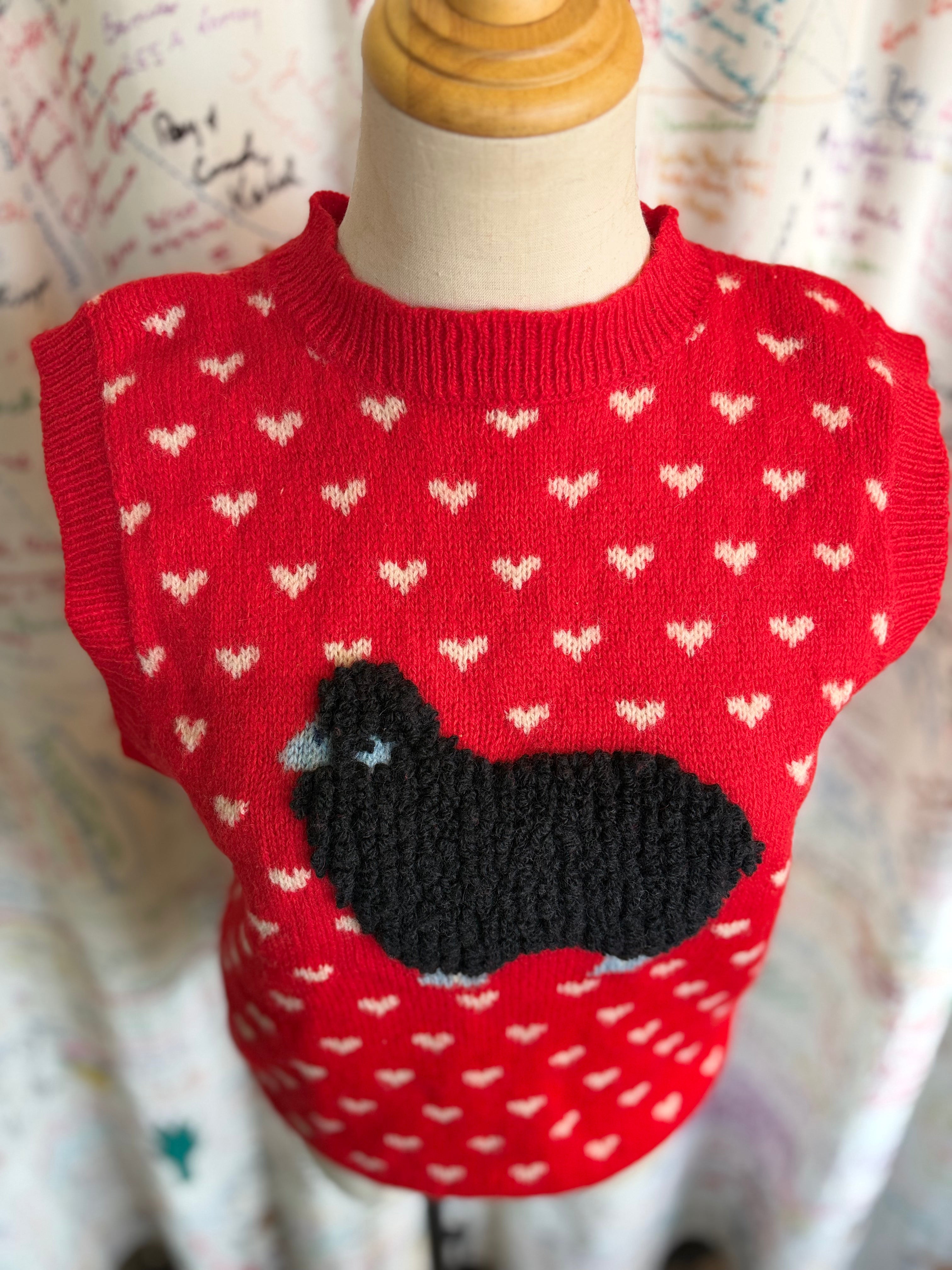 Black Chenille Sheep Sweater Vest by Eagle's eye
