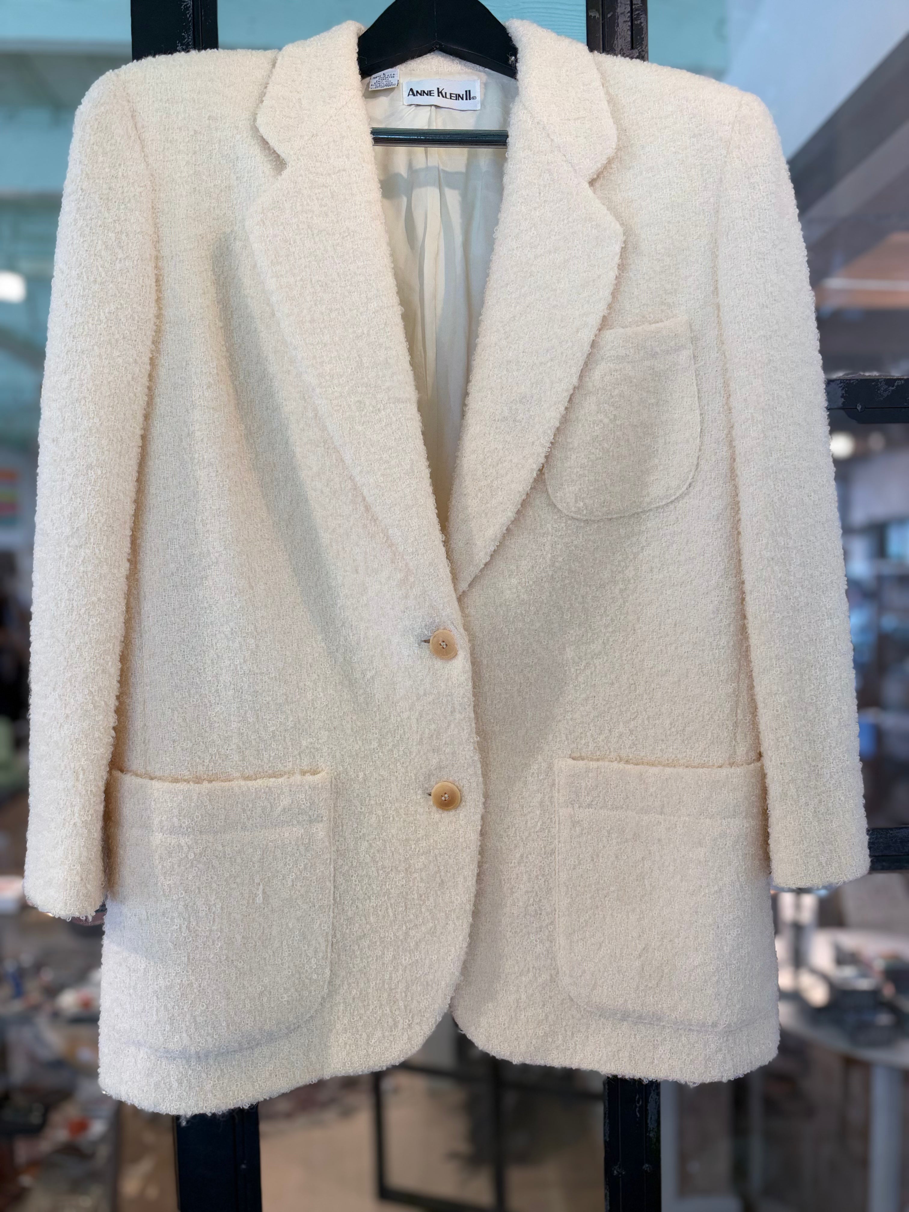 Anne Klein Boucle Cream Blazer
