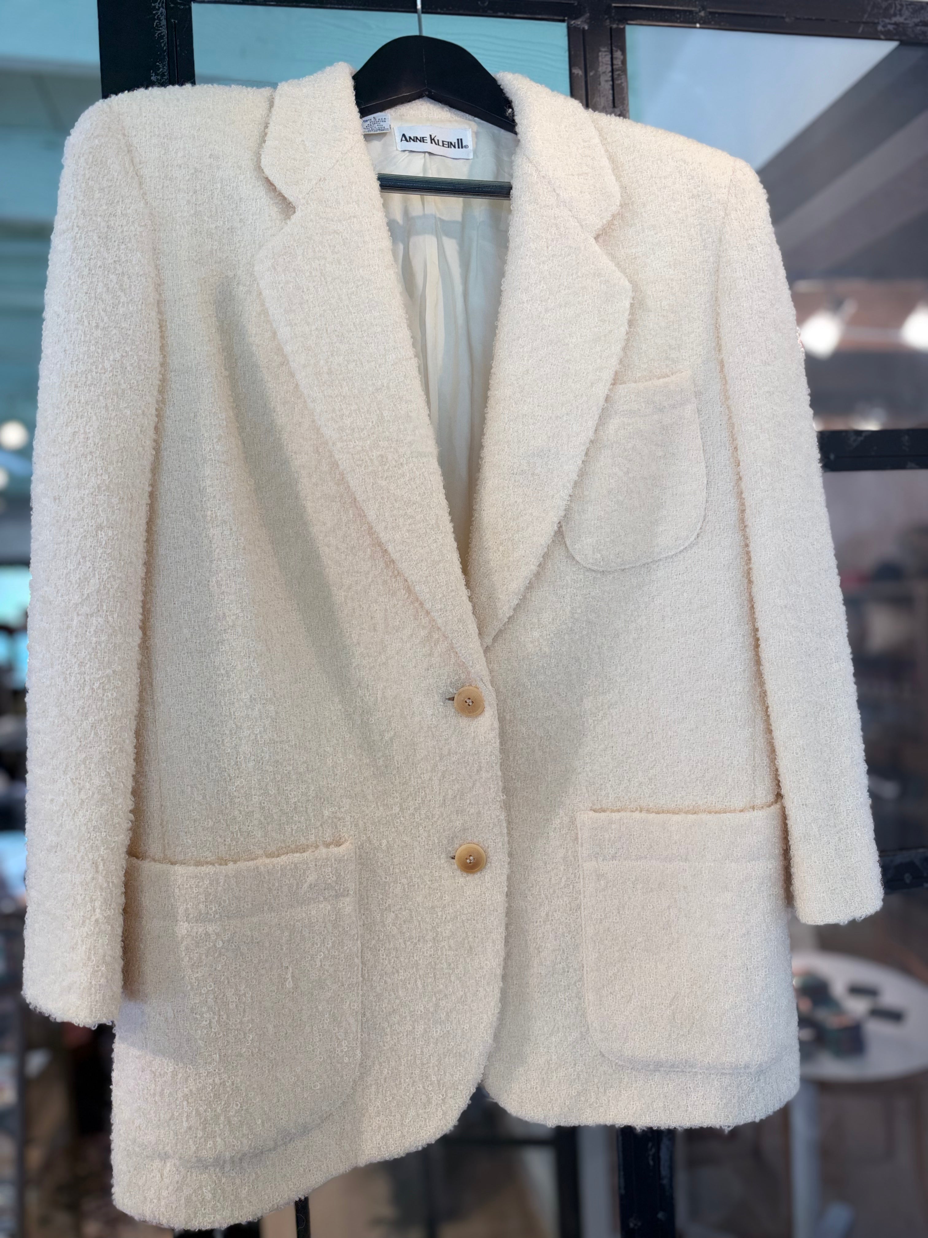 Anne Klein Boucle Cream Blazer