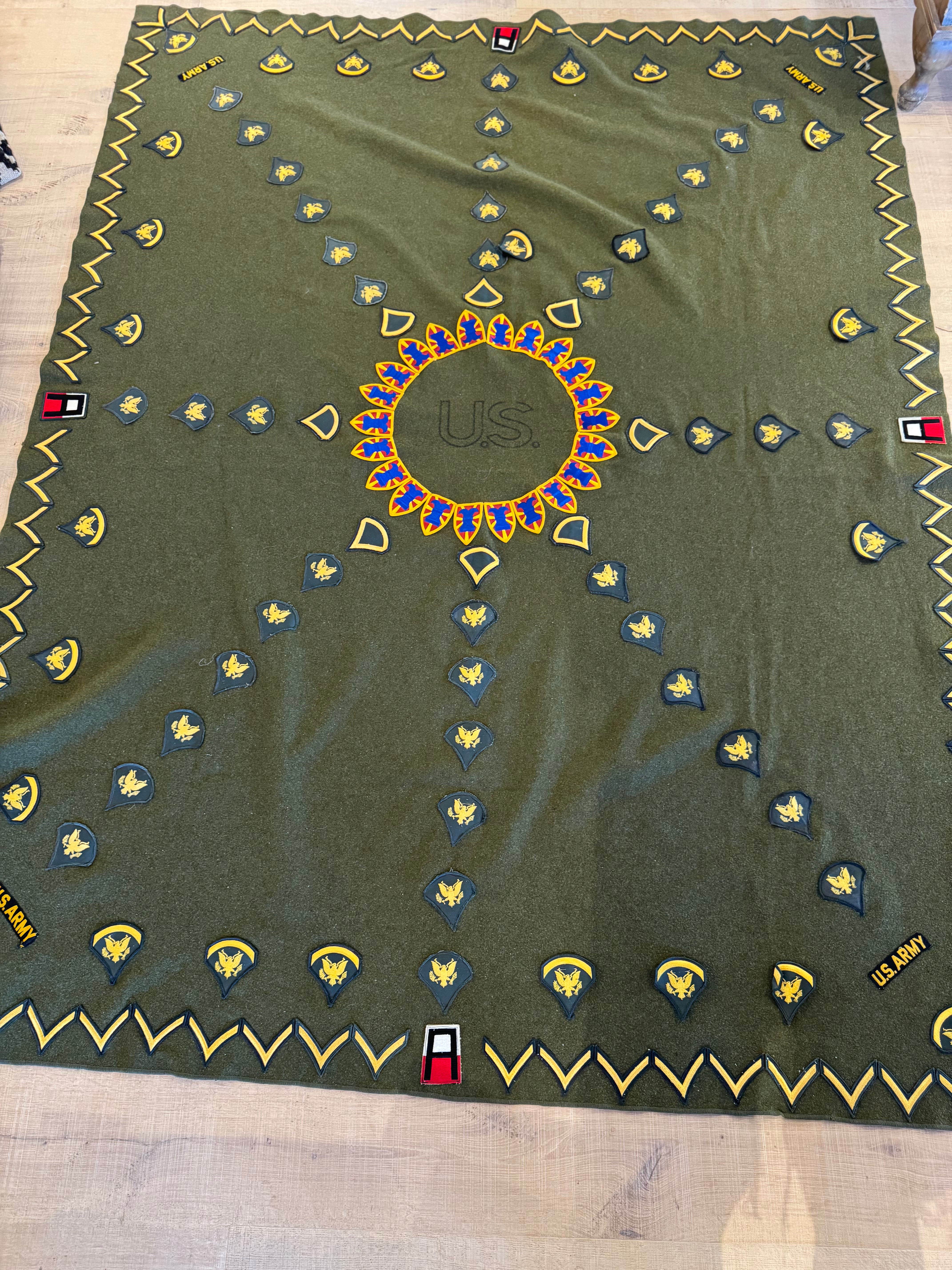 Army Blanket with Patches