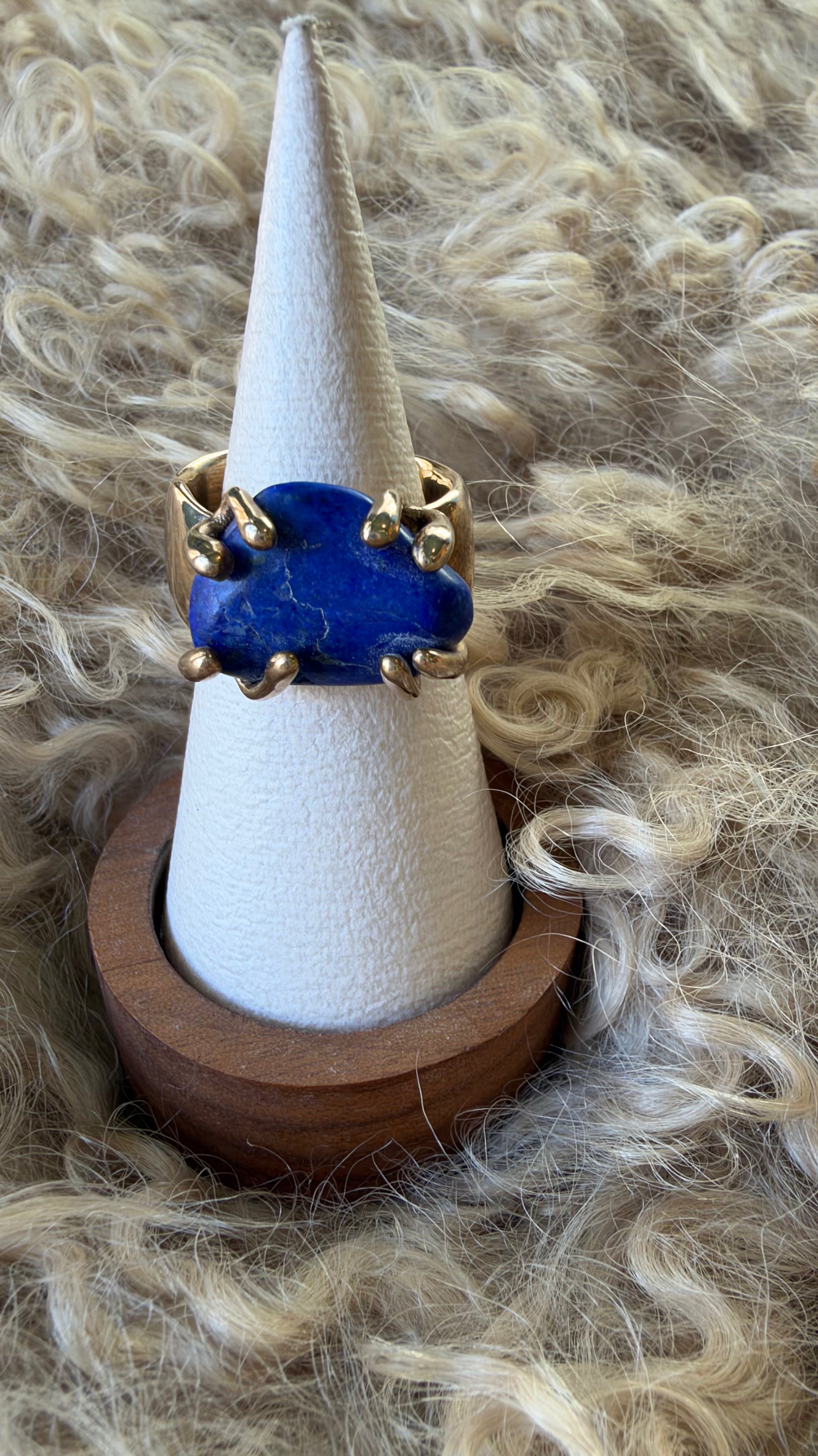 Lapis Lazuli Bronze Ring by Carina Schott
