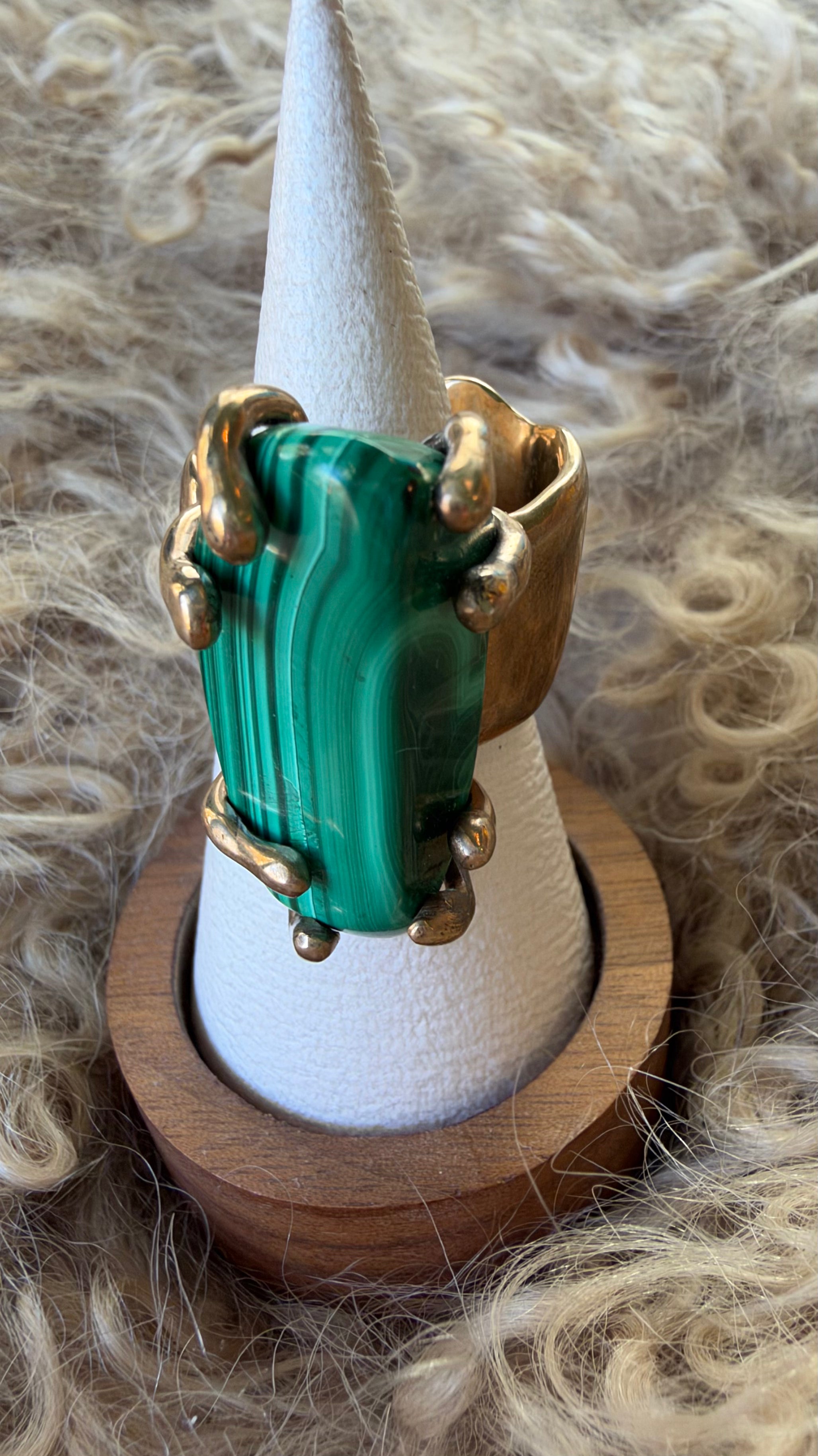 Malachite Bronze Ring by Carina Schott