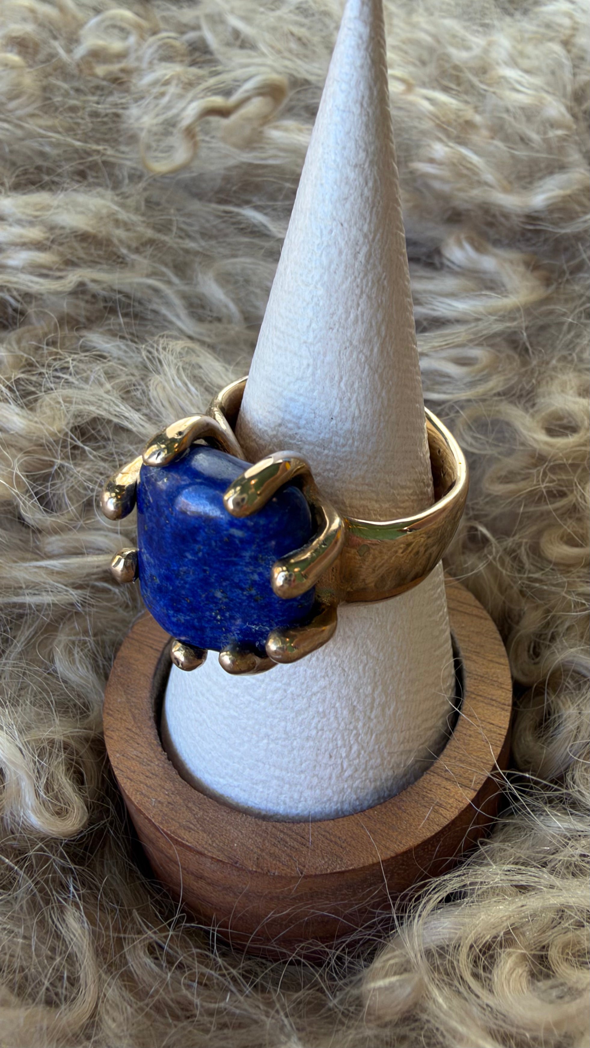 Lapis Lazuli Bronze Ring by Carina Schott