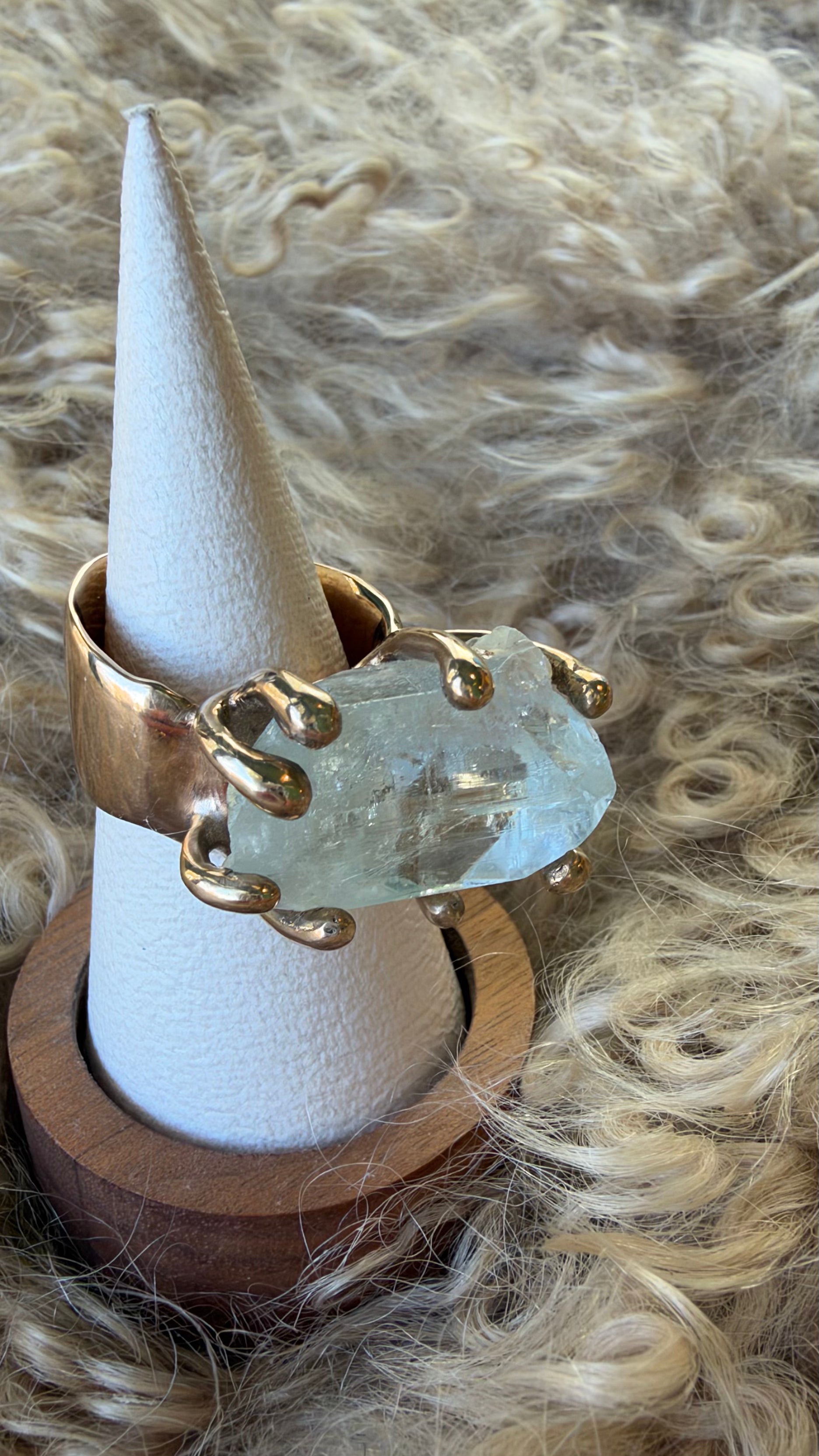 Topaz Bronze Claw Set Ring by Carina Schott