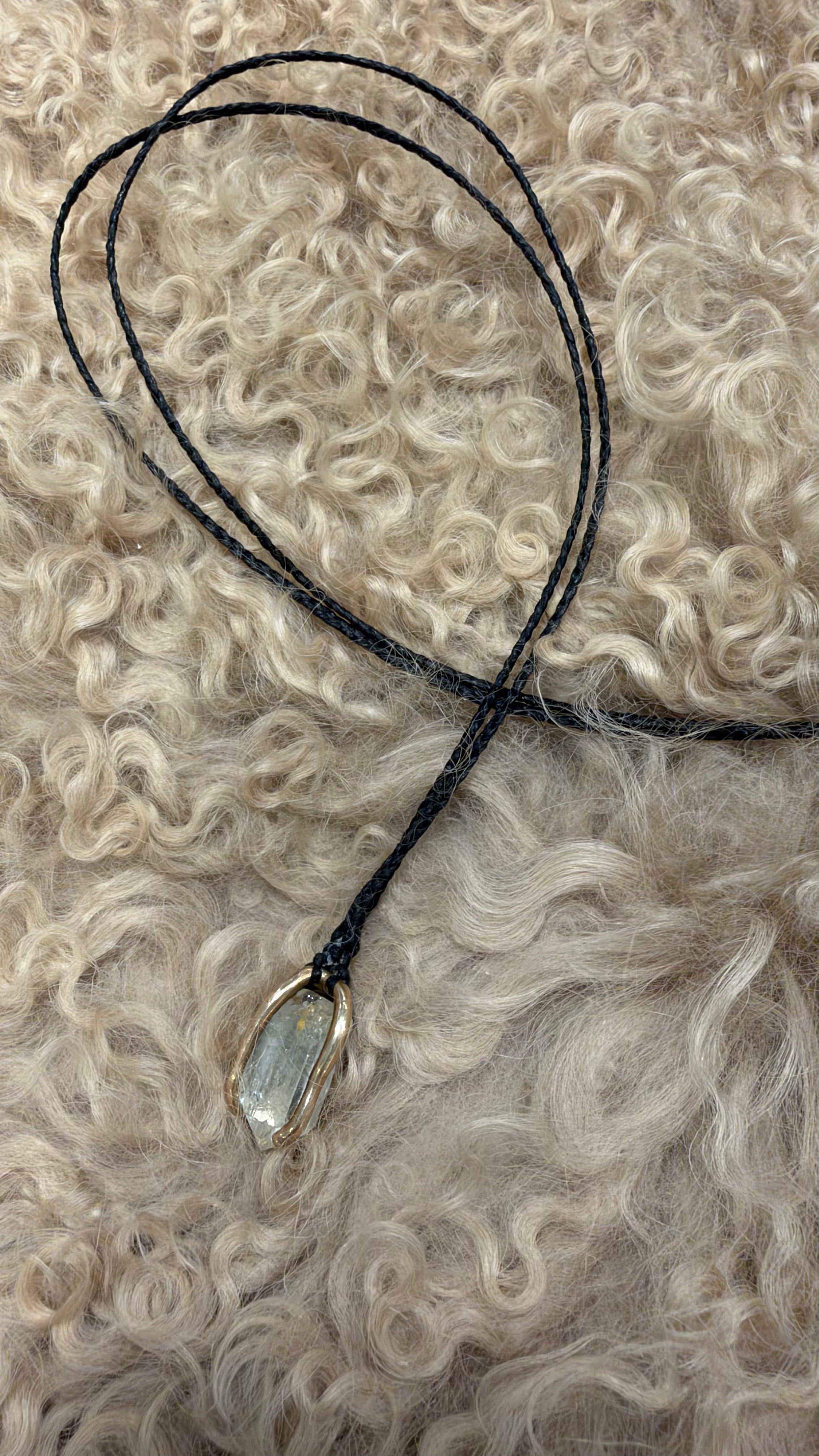 Topaz Bronze Caged Necklace by Carina Schott