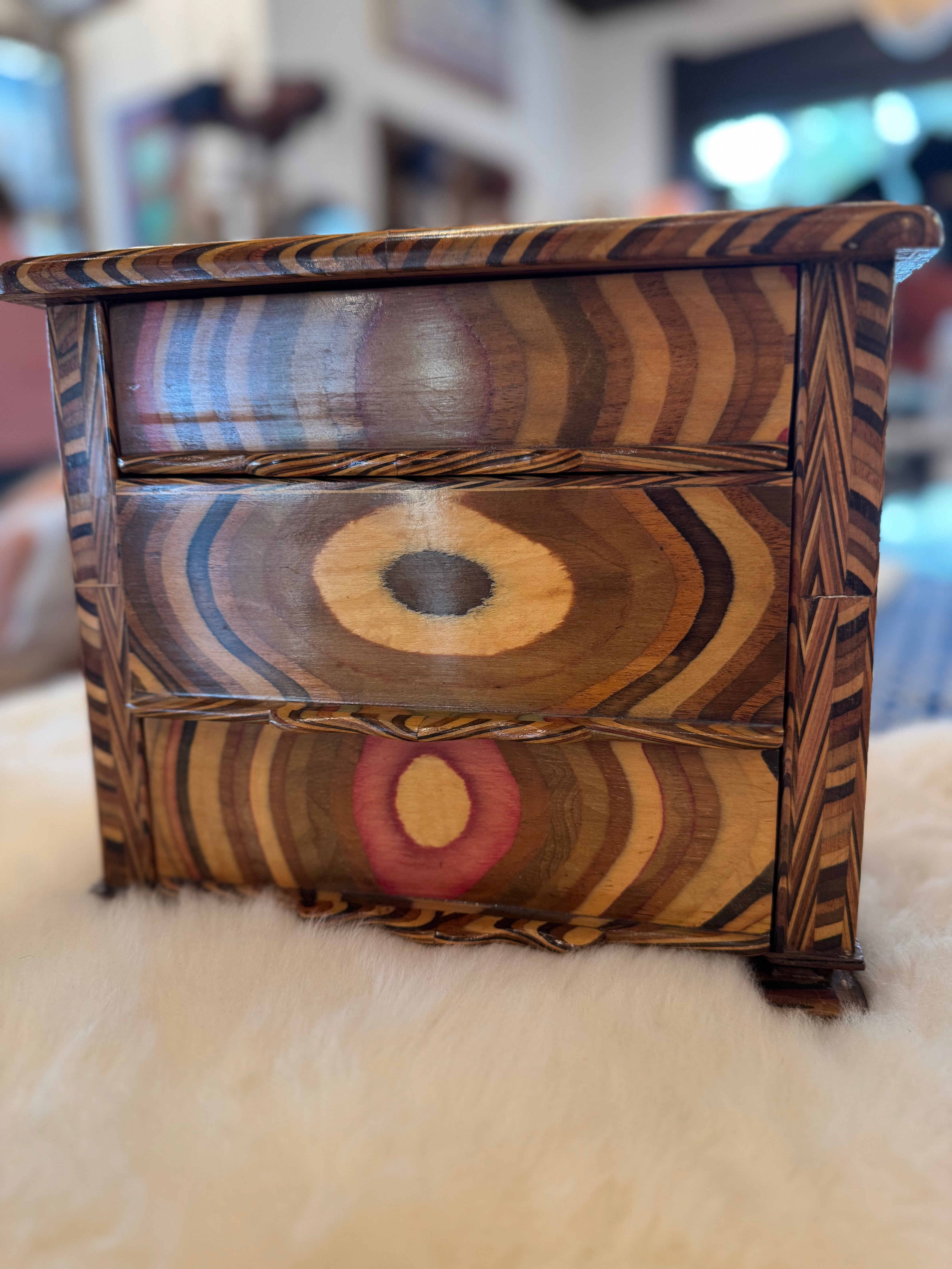 esc. Wavy Keepsafe Box circa 1900's