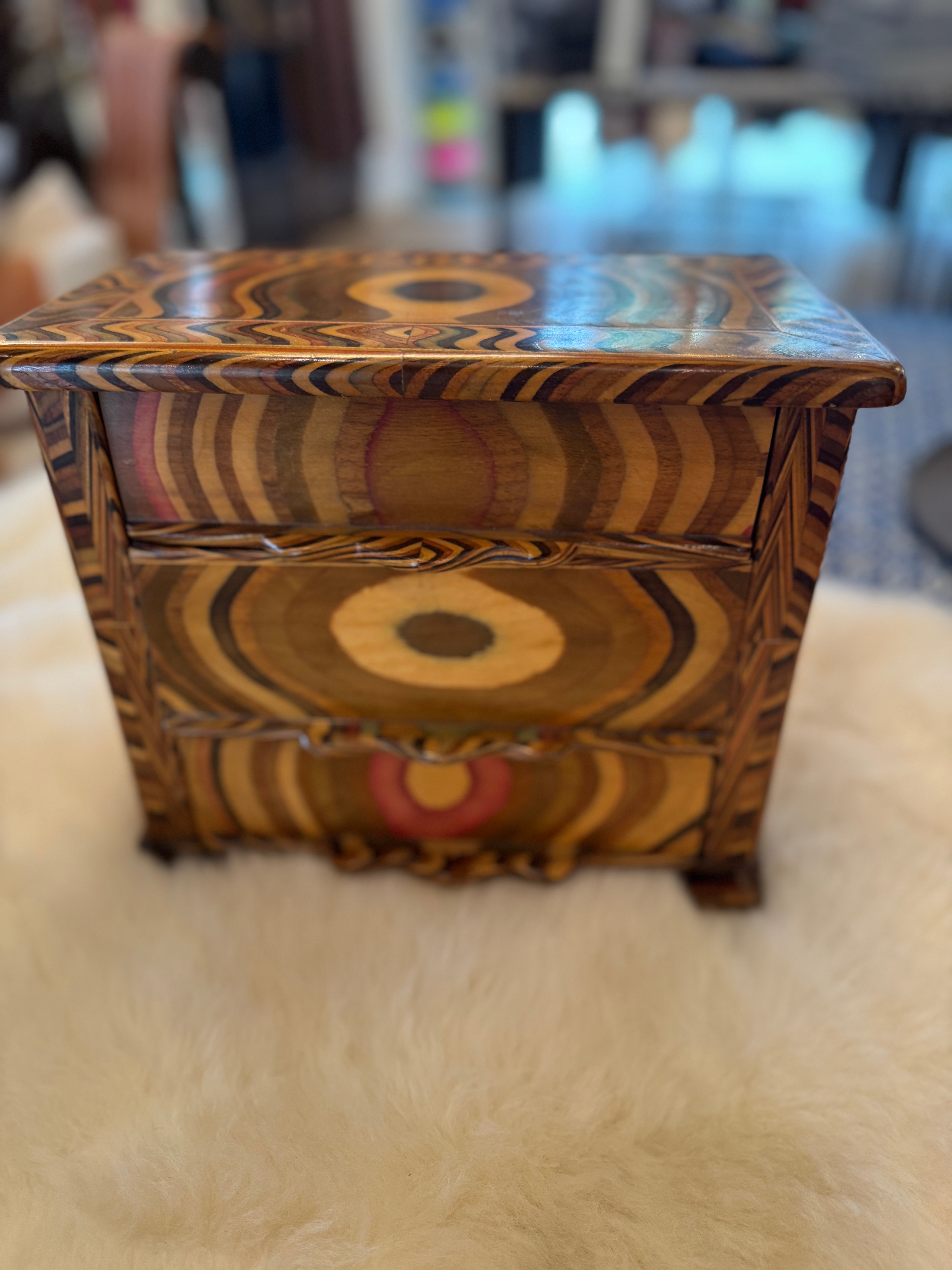 esc. Wavy Keepsafe Box circa 1900's