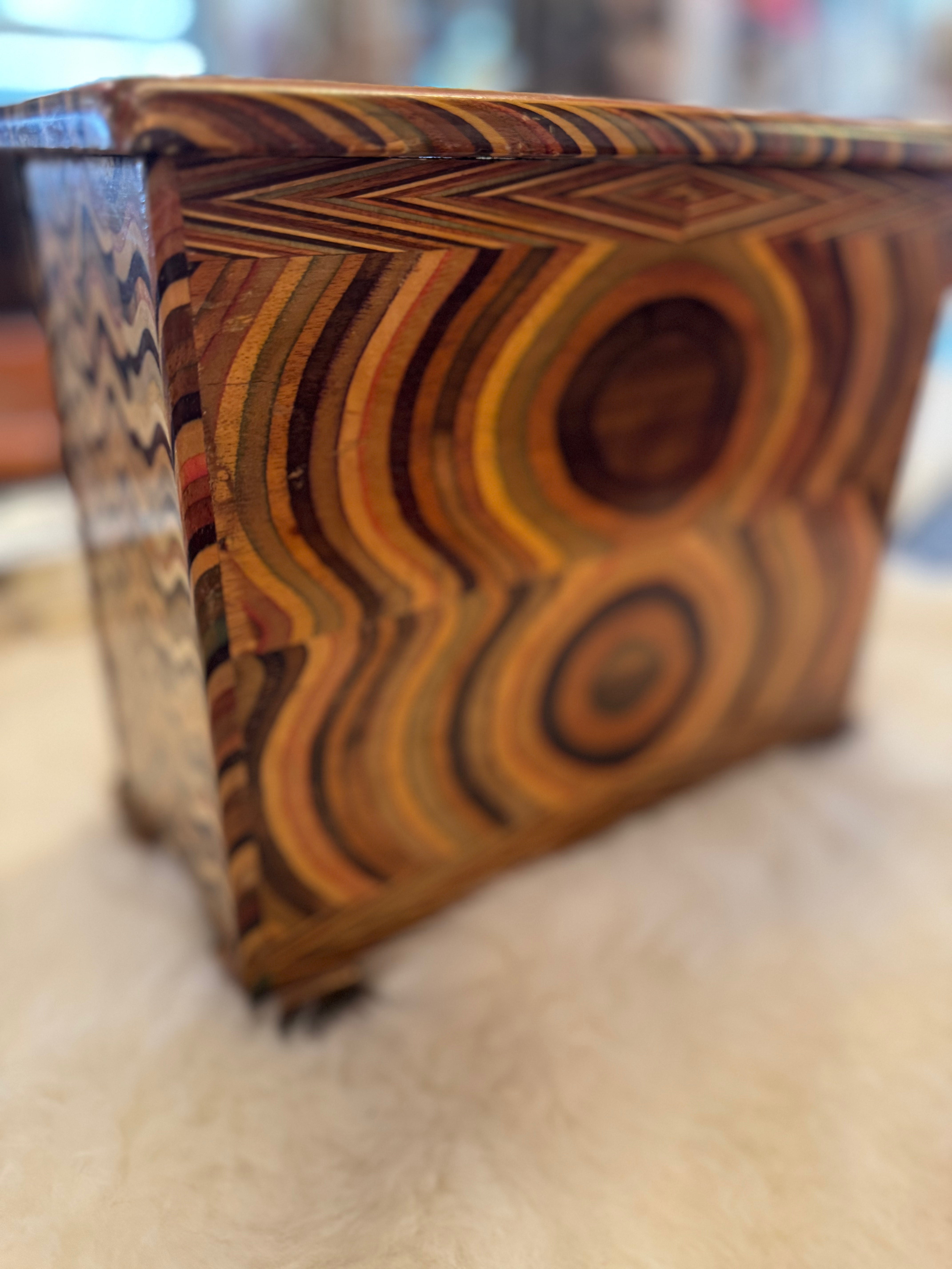 esc. Wavy Keepsafe Box circa 1900's