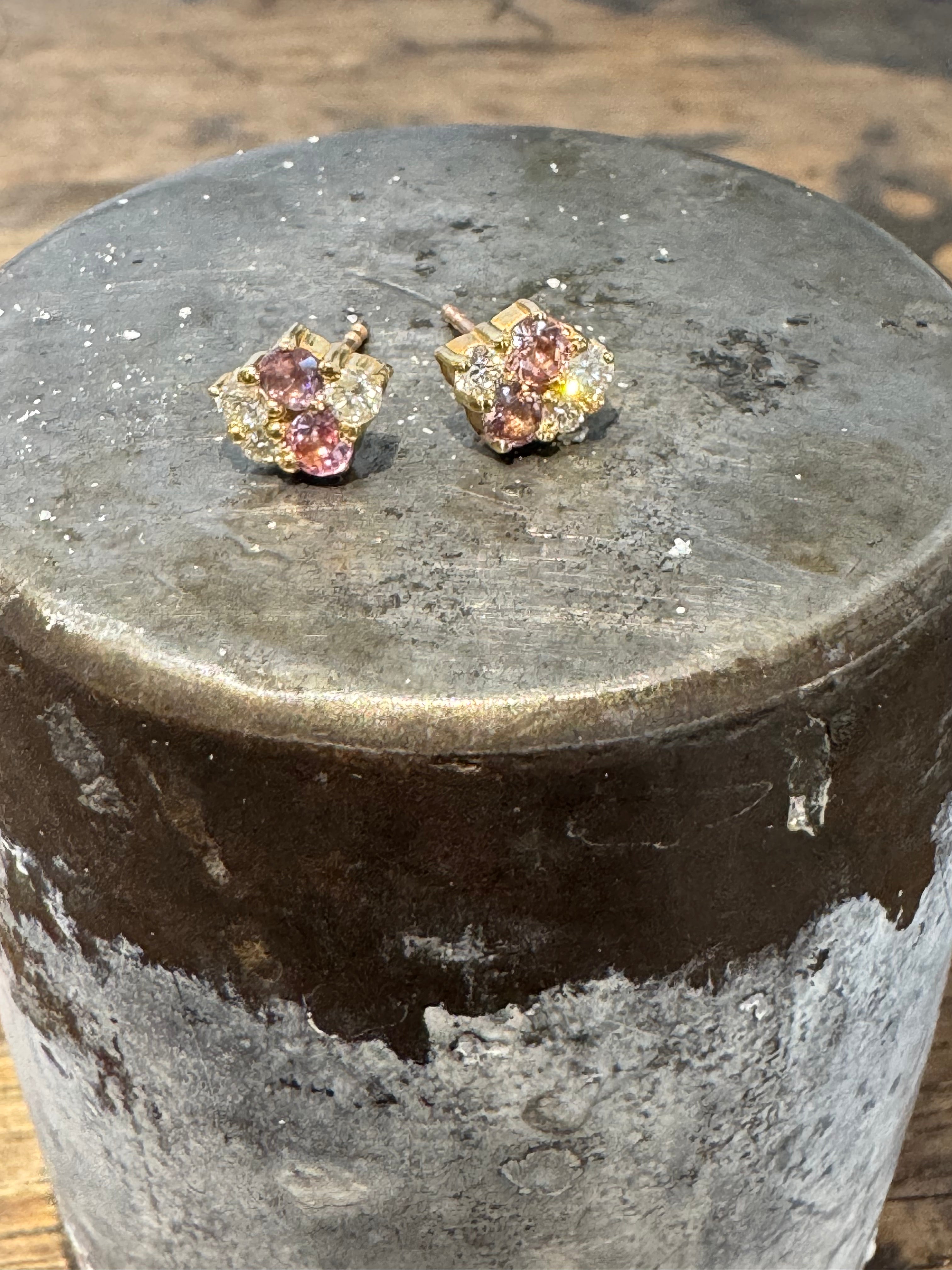 Diamond + Spinel Cloud Earring by Carla Morrison