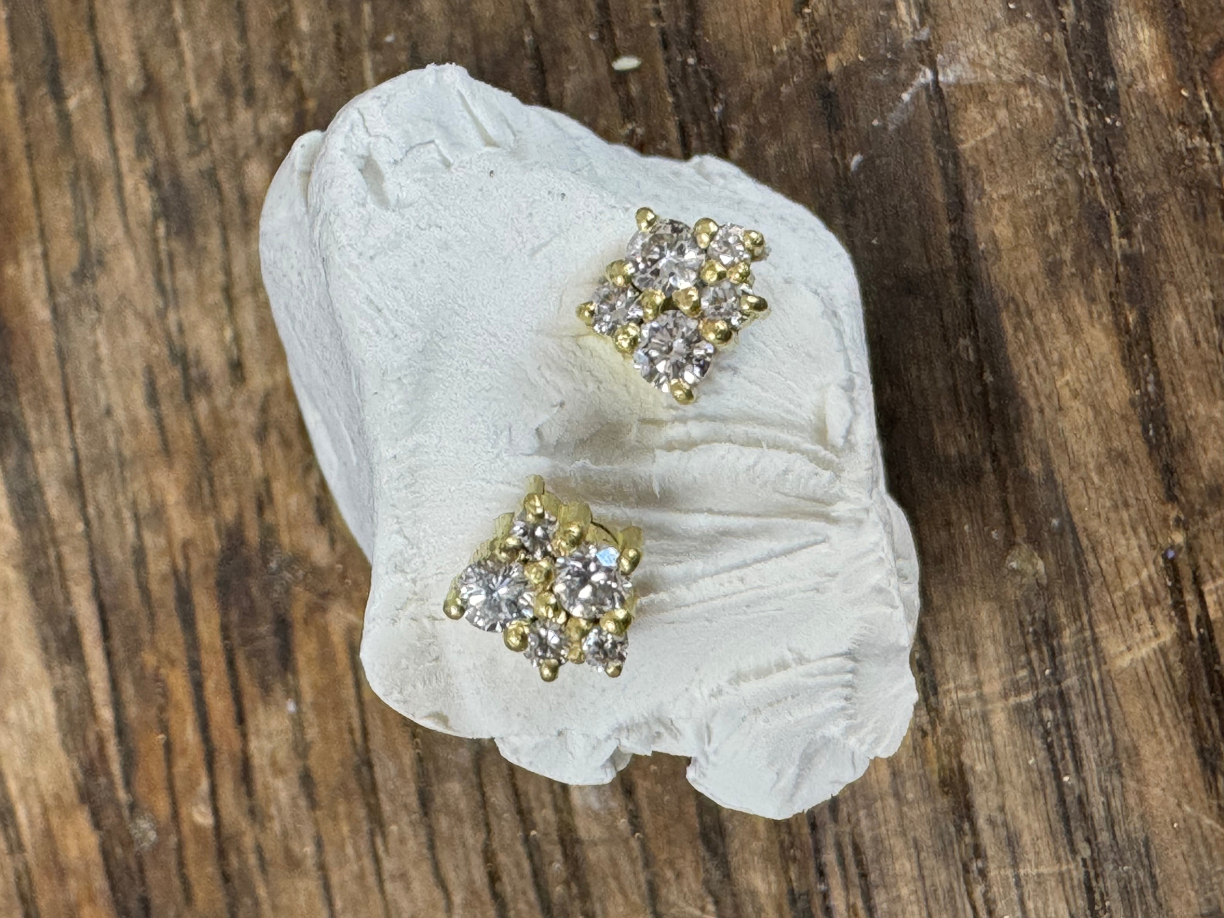 Diamond Cloud Stud Earrings by Carla Morrison