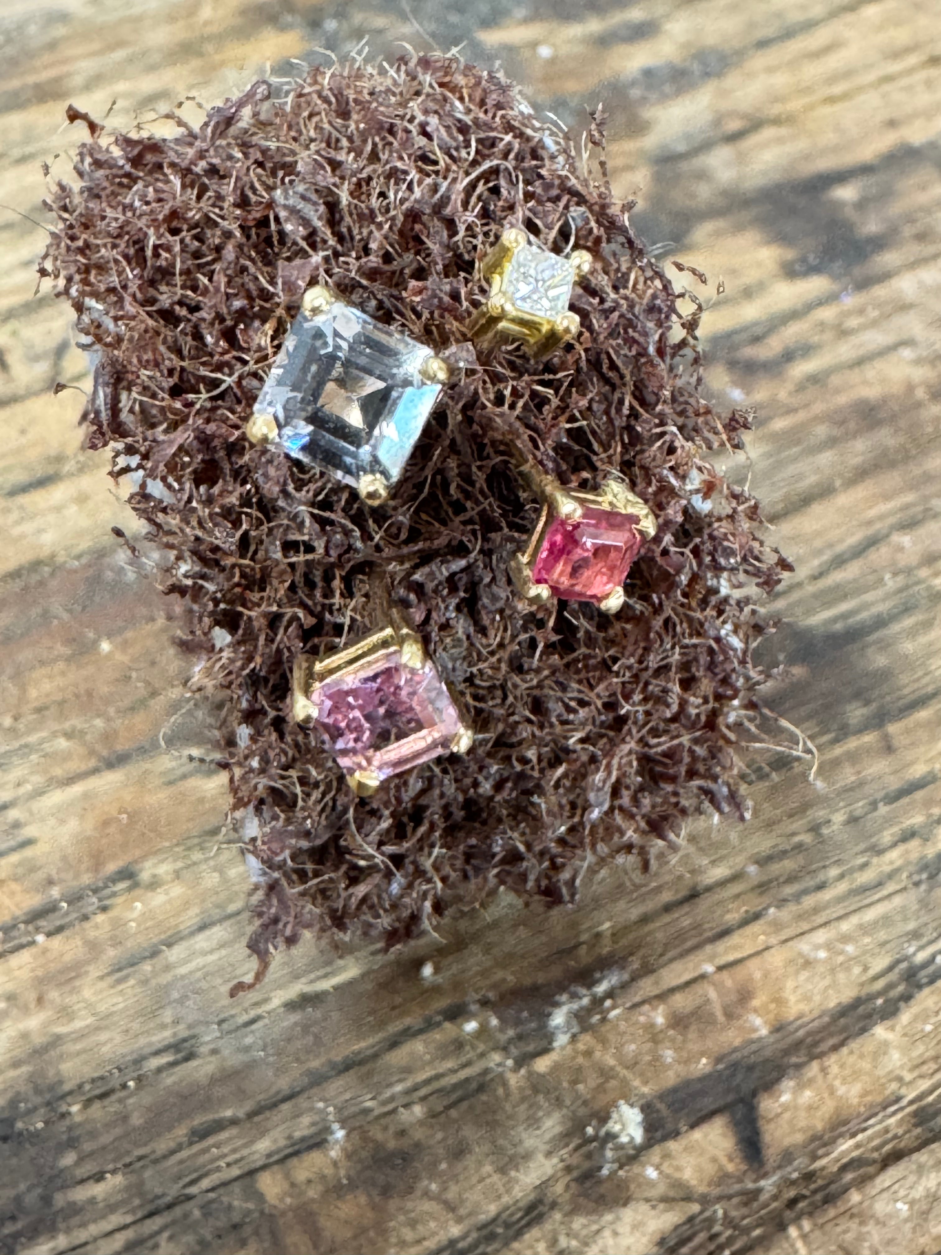 Ascher Cut Light Pink Spinel Single Stud by Carla Morrison