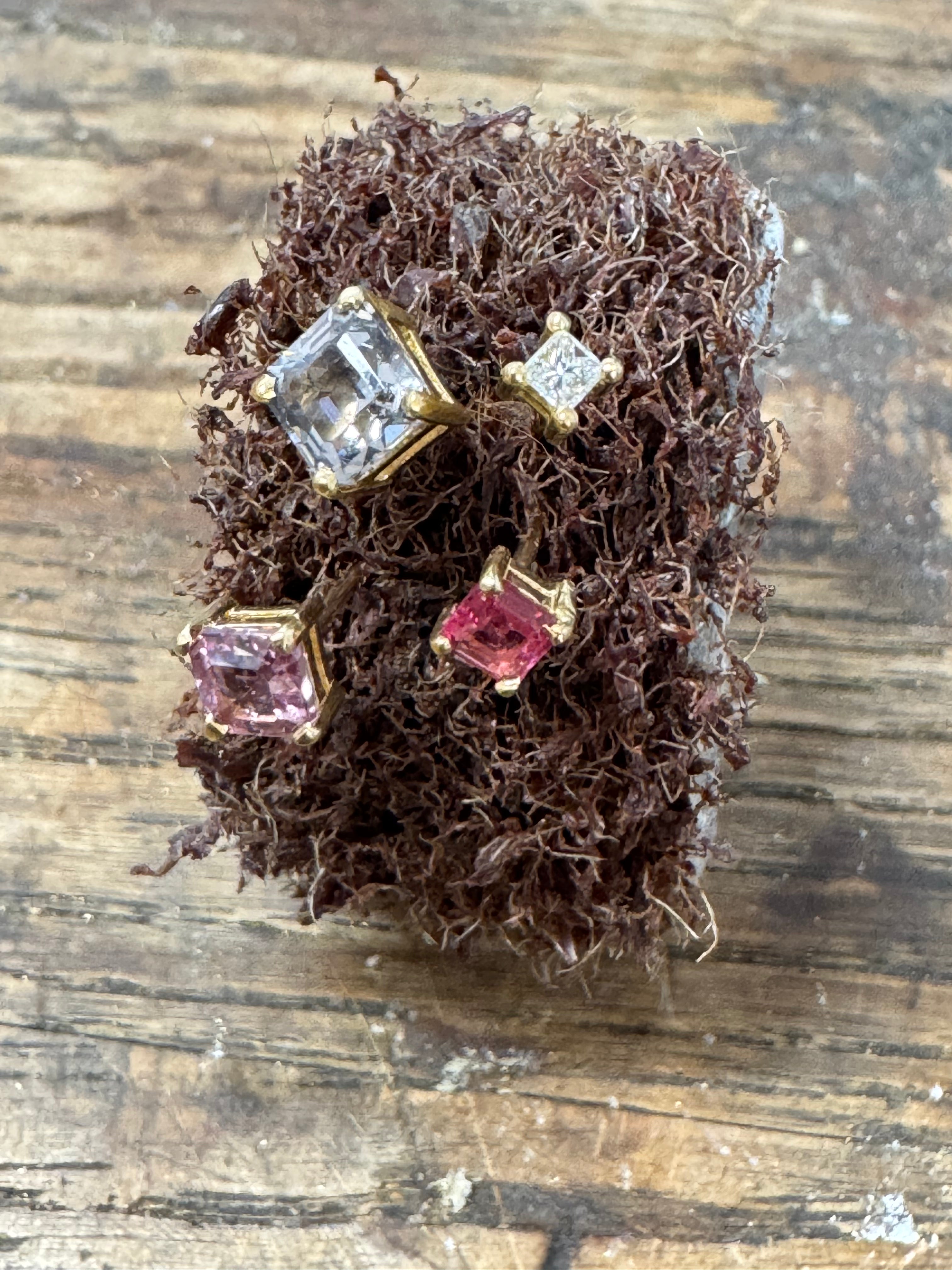 Ascher Cut Grey Spinel Single Stud by Carla Morrison