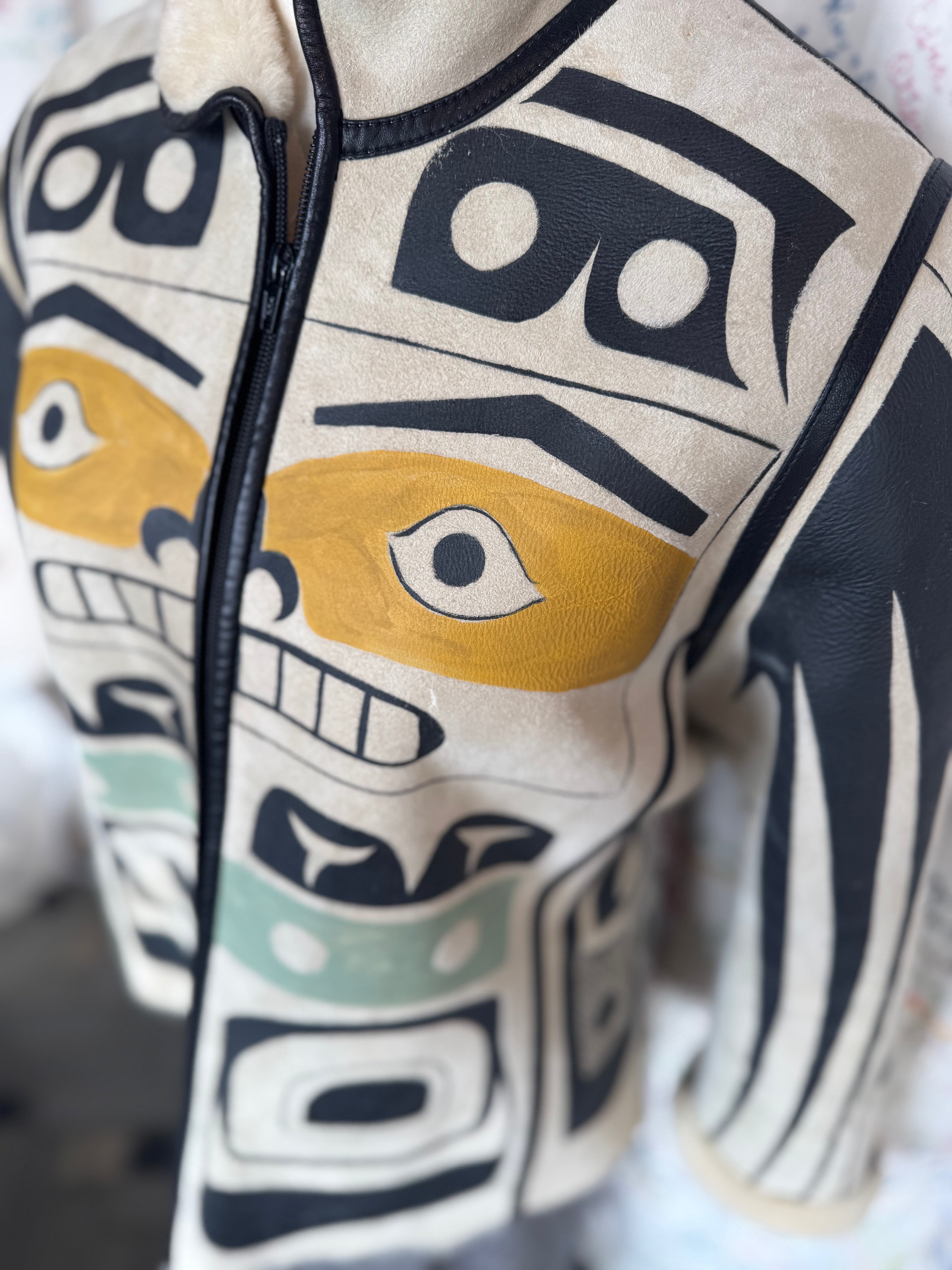 Handpainted Inuit Shearling Jacket