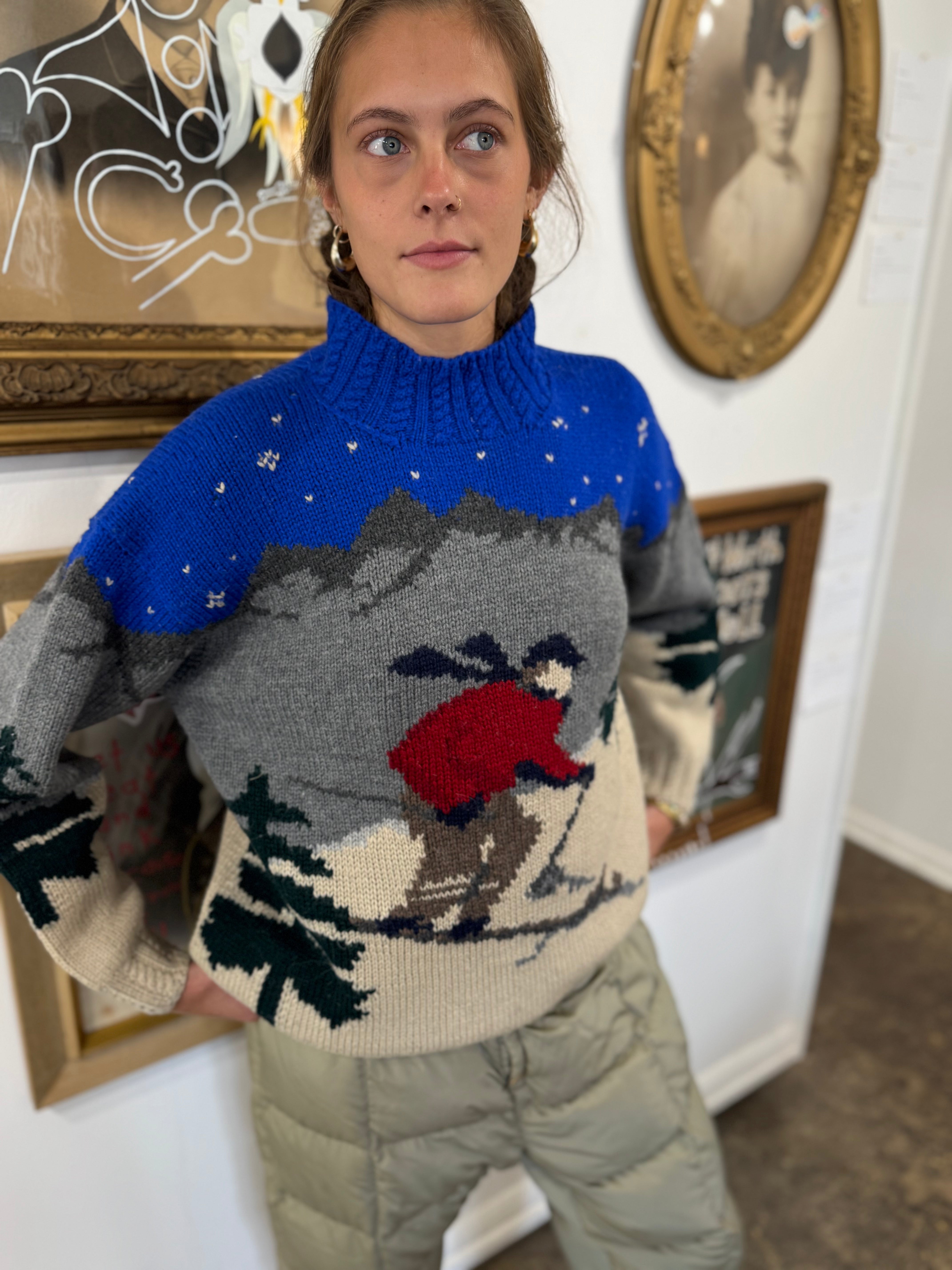 Ralph Lauren Hand Knit Downhill Skier Sweater