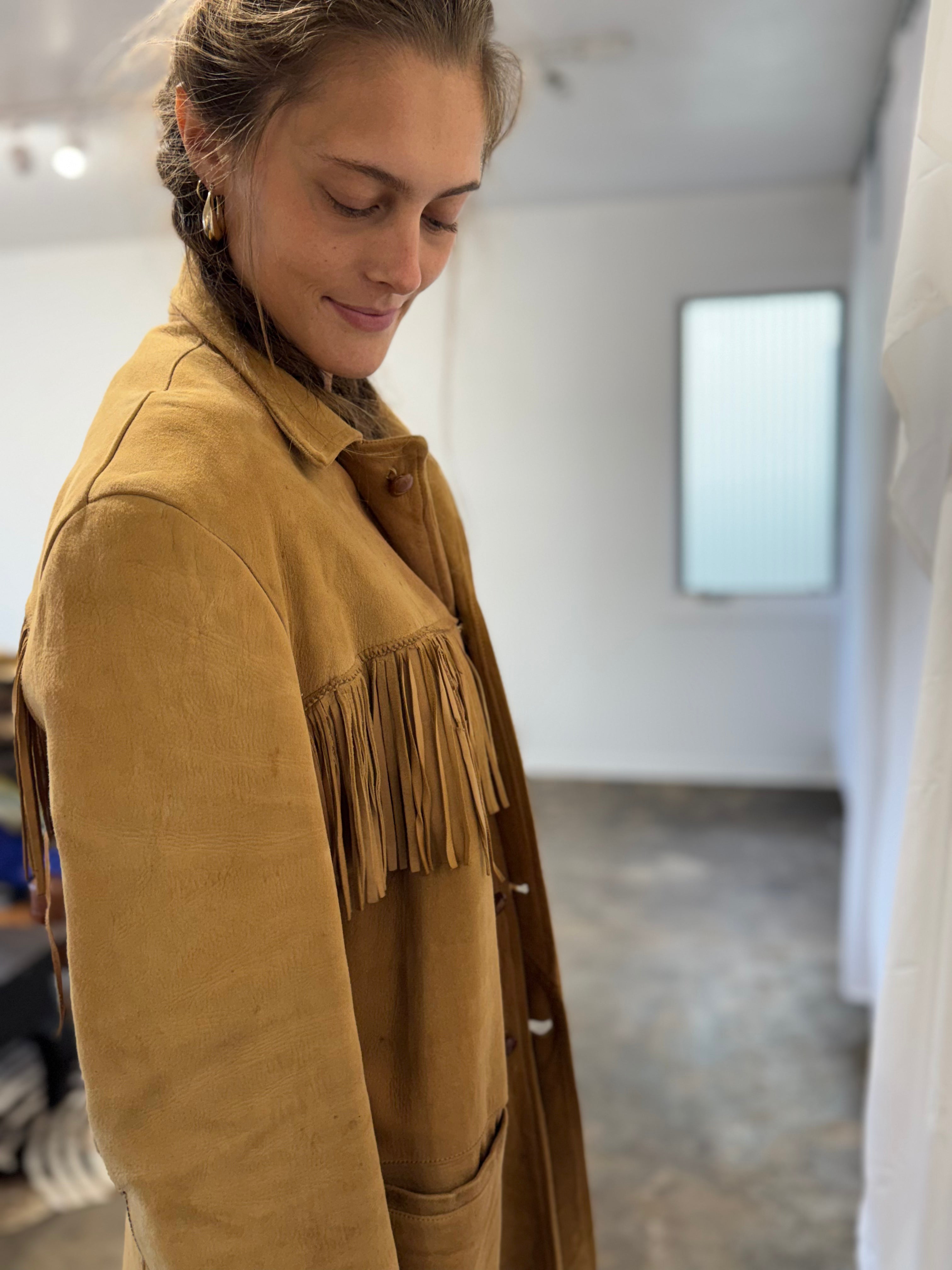 Pioneer Wear Buckskin Fringe Jacket