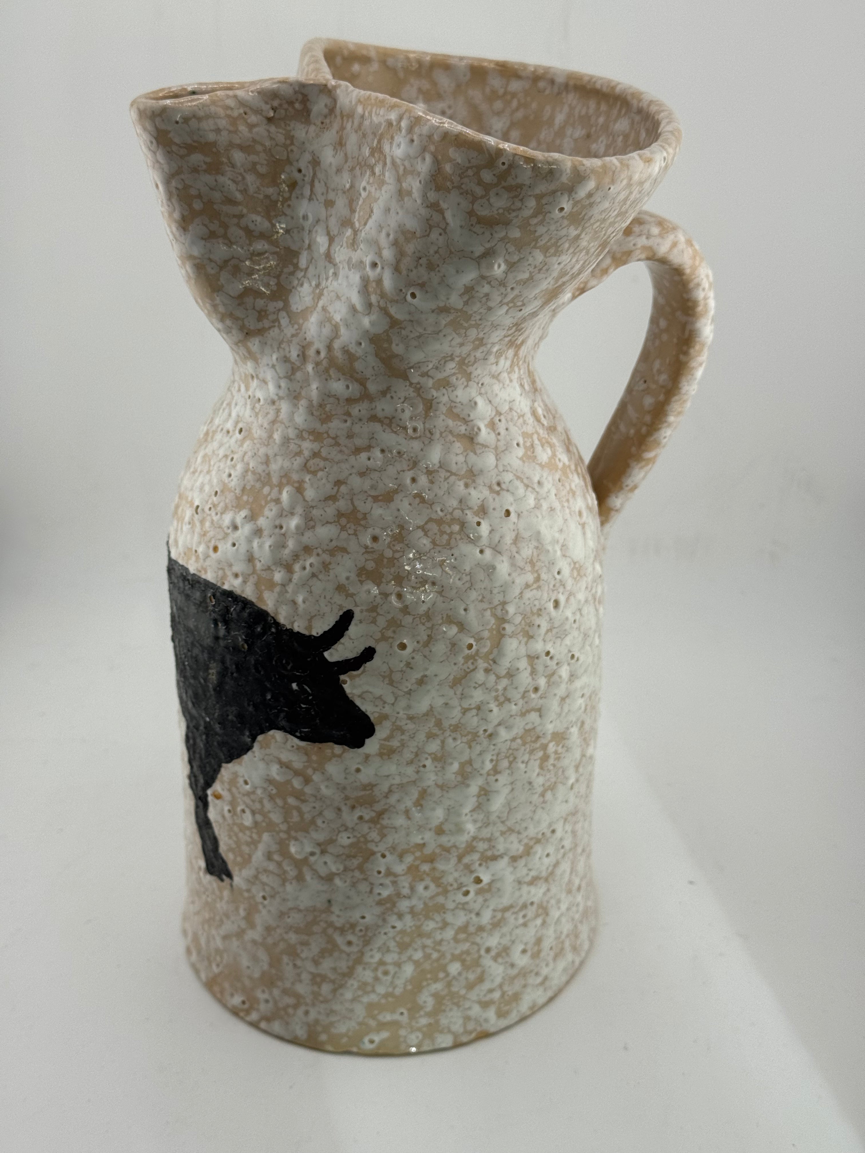 Hand Painted Spanish Bull Pitcher from Toledo Spain