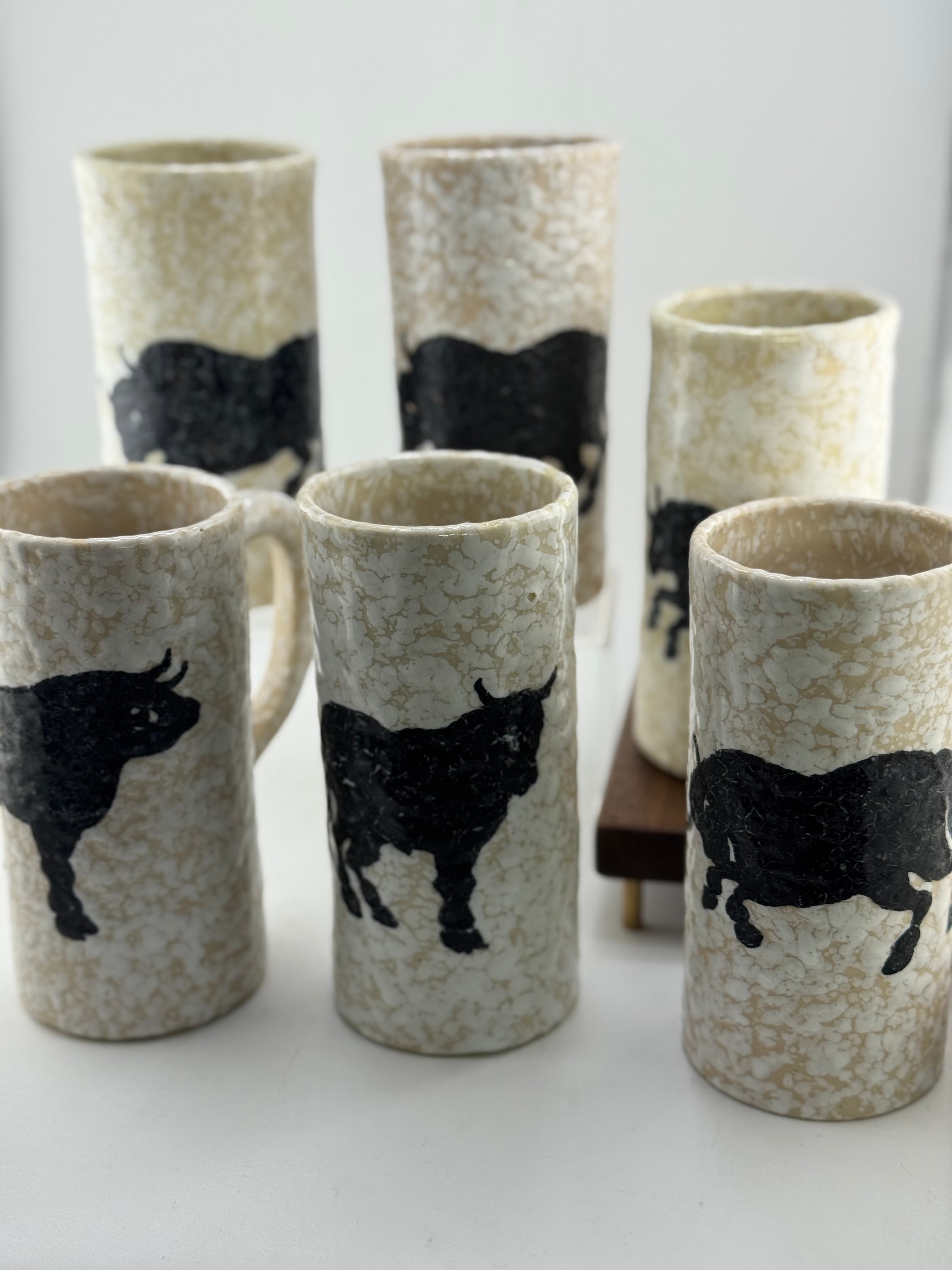 MCM Hand Painted Spanish Bull Mug Arzobispo Toledo, Spain