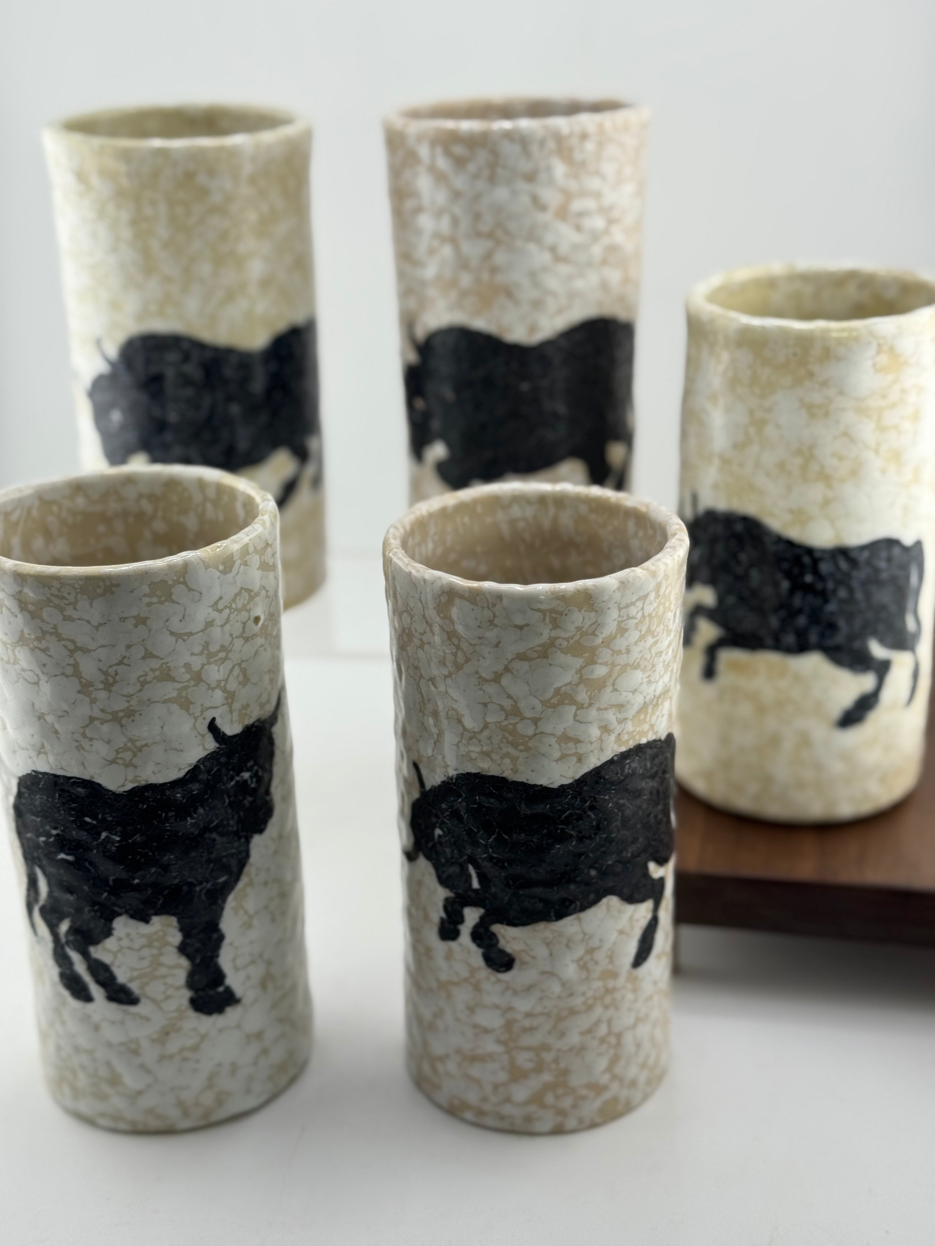 MCM Hand Painted Spanish Bull Mug Arzobispo Toledo, Spain