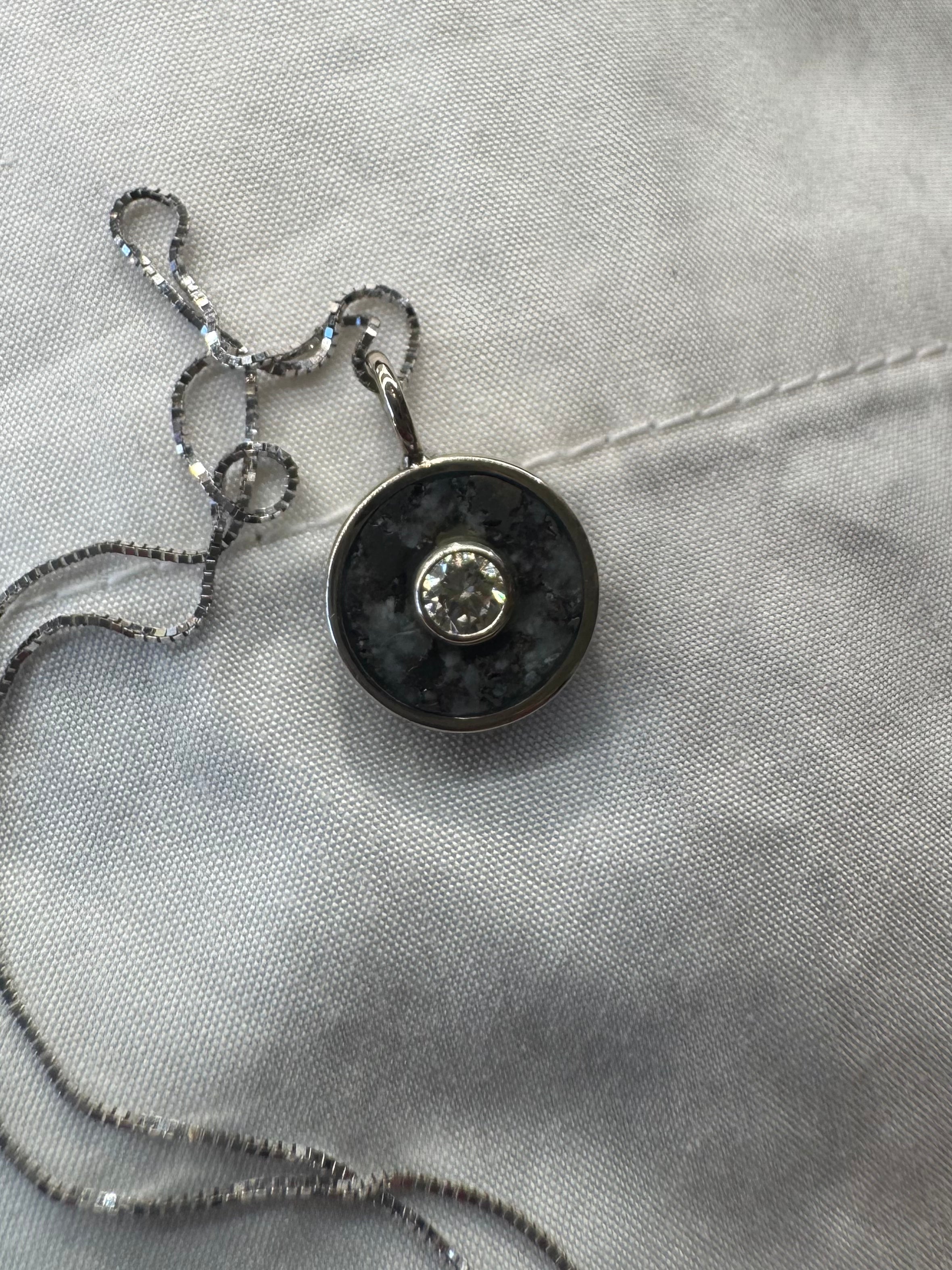 Silver + Diamond CERCLEN NECKLACE by Young In The Mountains