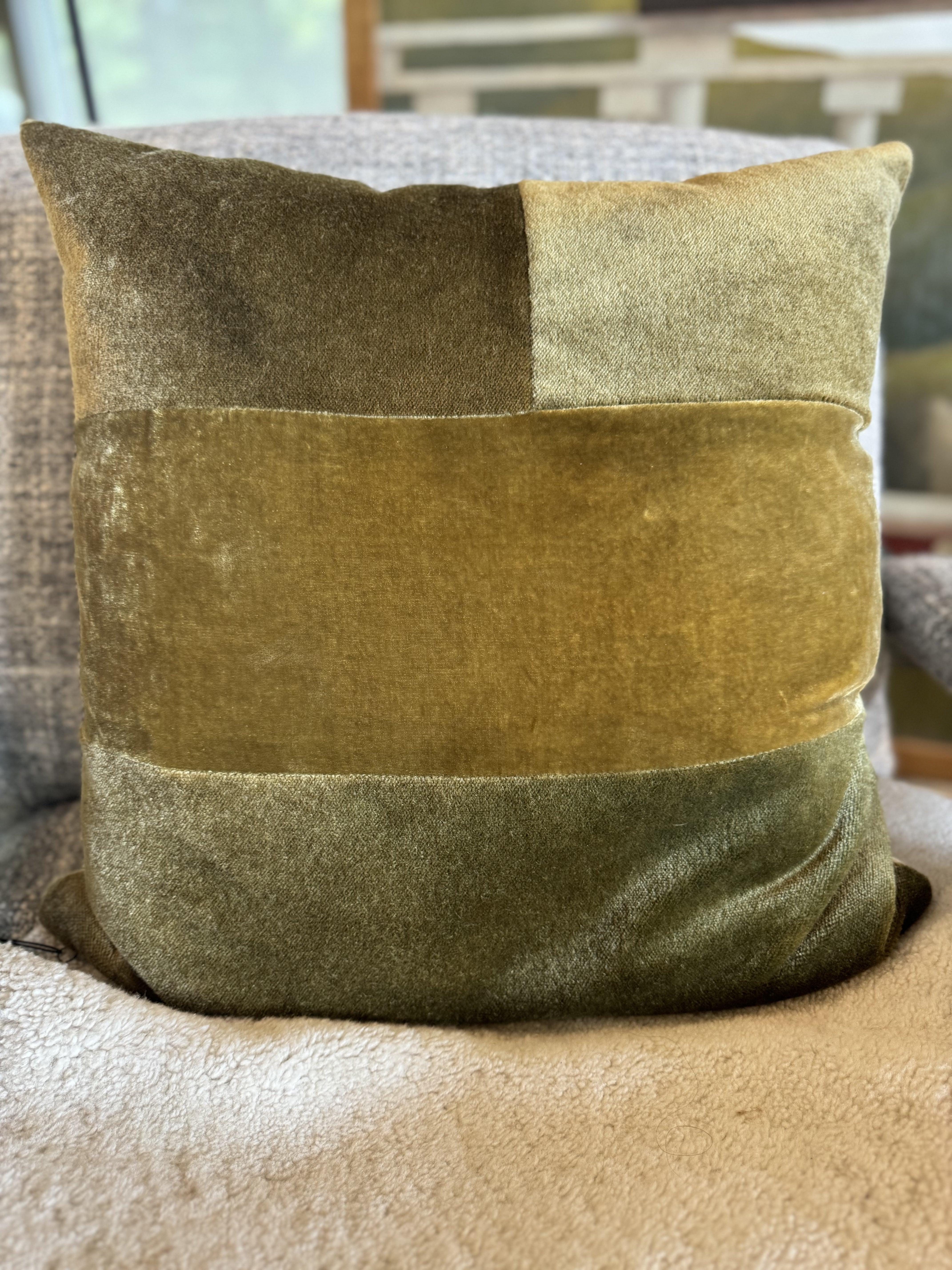 Natural Osage Wood Dyed Olive Green Pillows