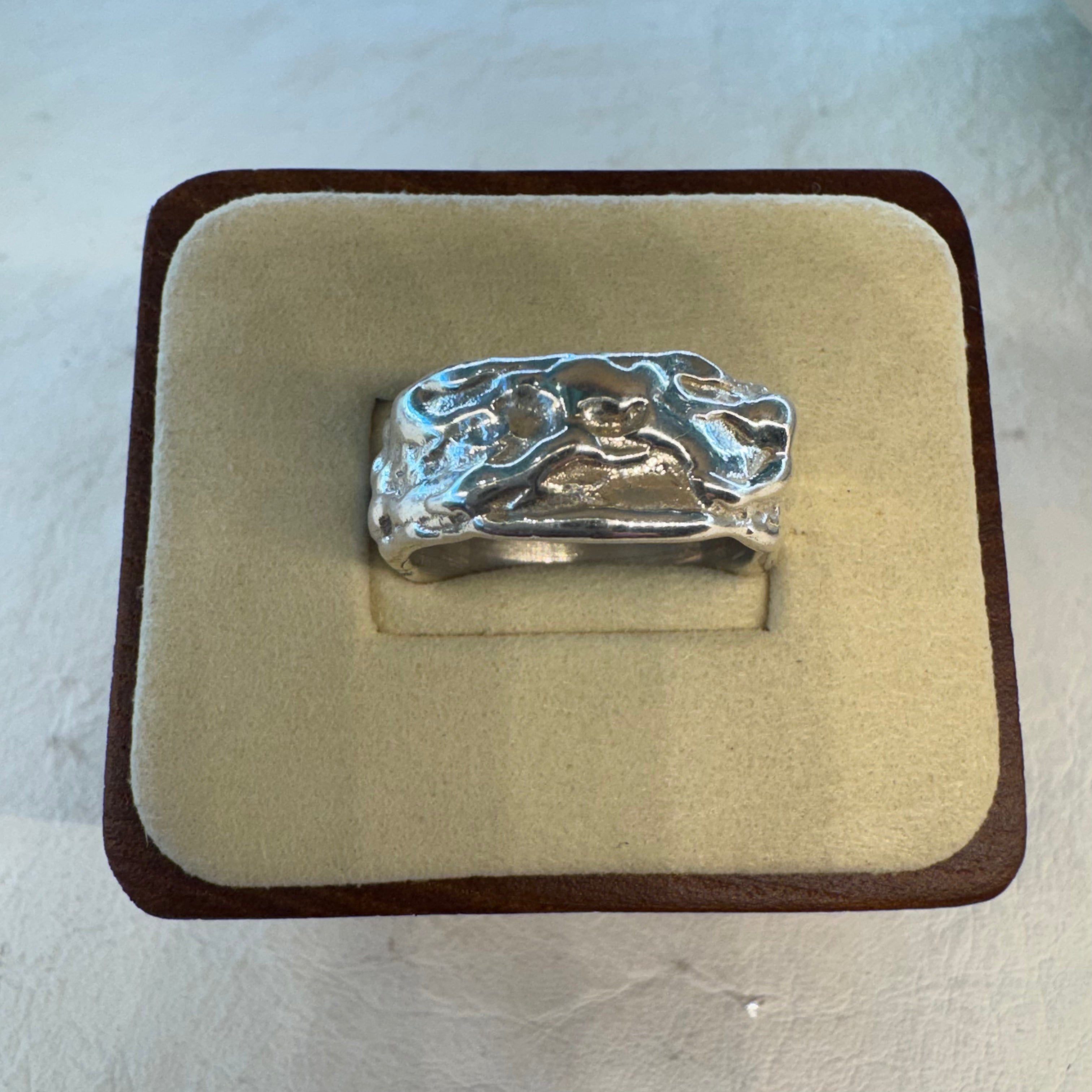 Organic Mens Silver Ring by Elise Estelle