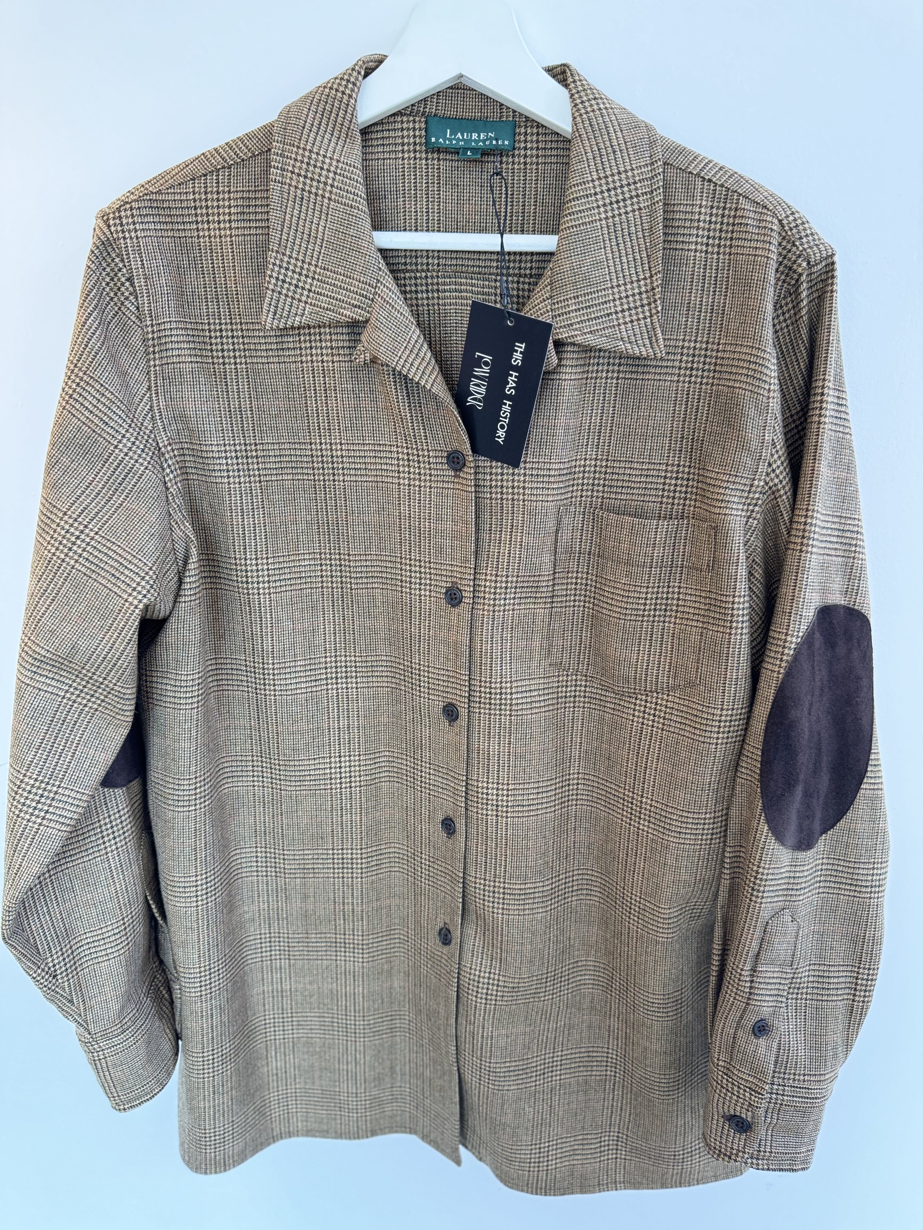 Ralph Lauren Plaid Wool Shirt + Suede Elbow Patches