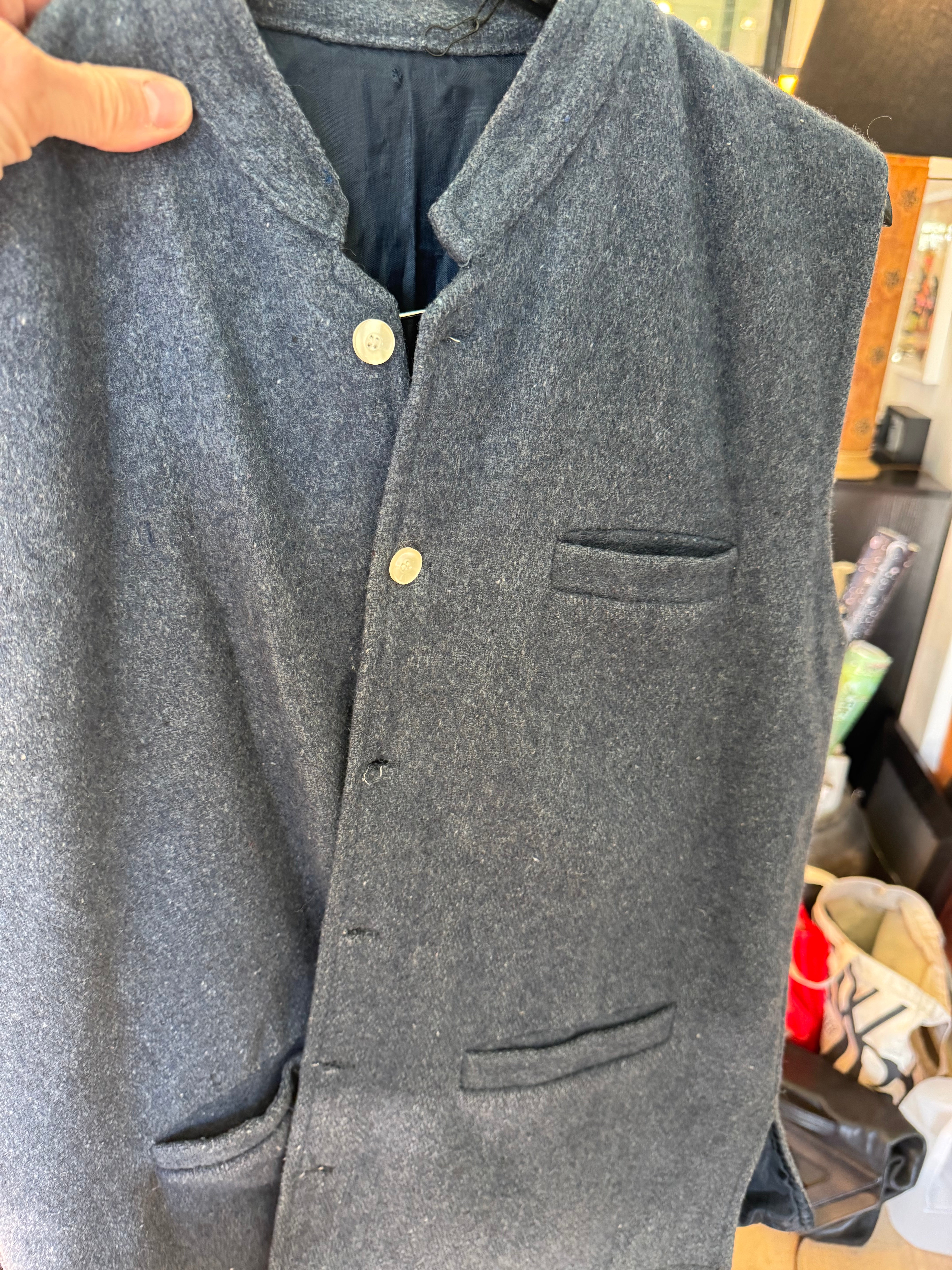 Blue Wool Vest