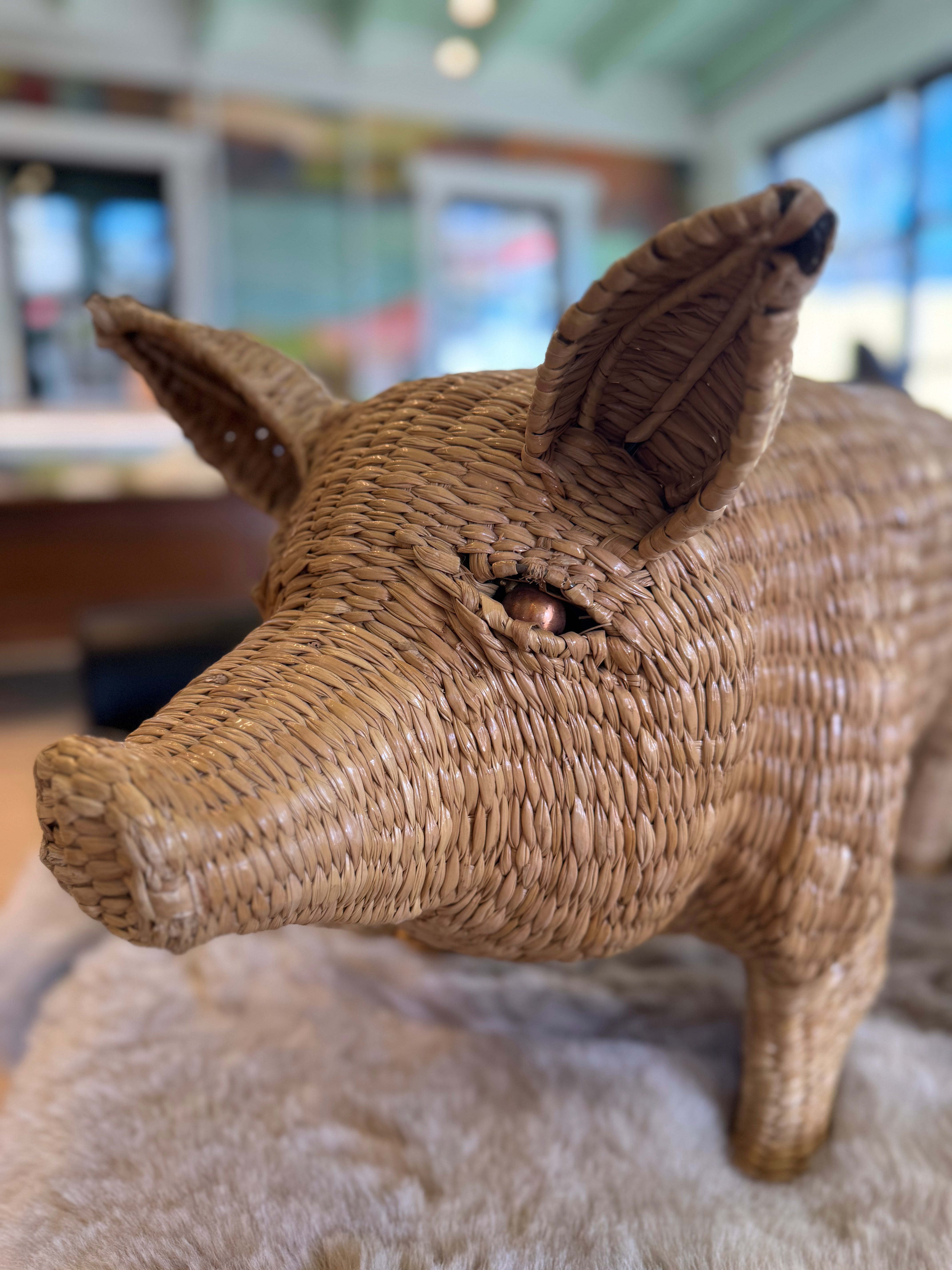 Mario Lopez Torres Wicker Pig Sculpture