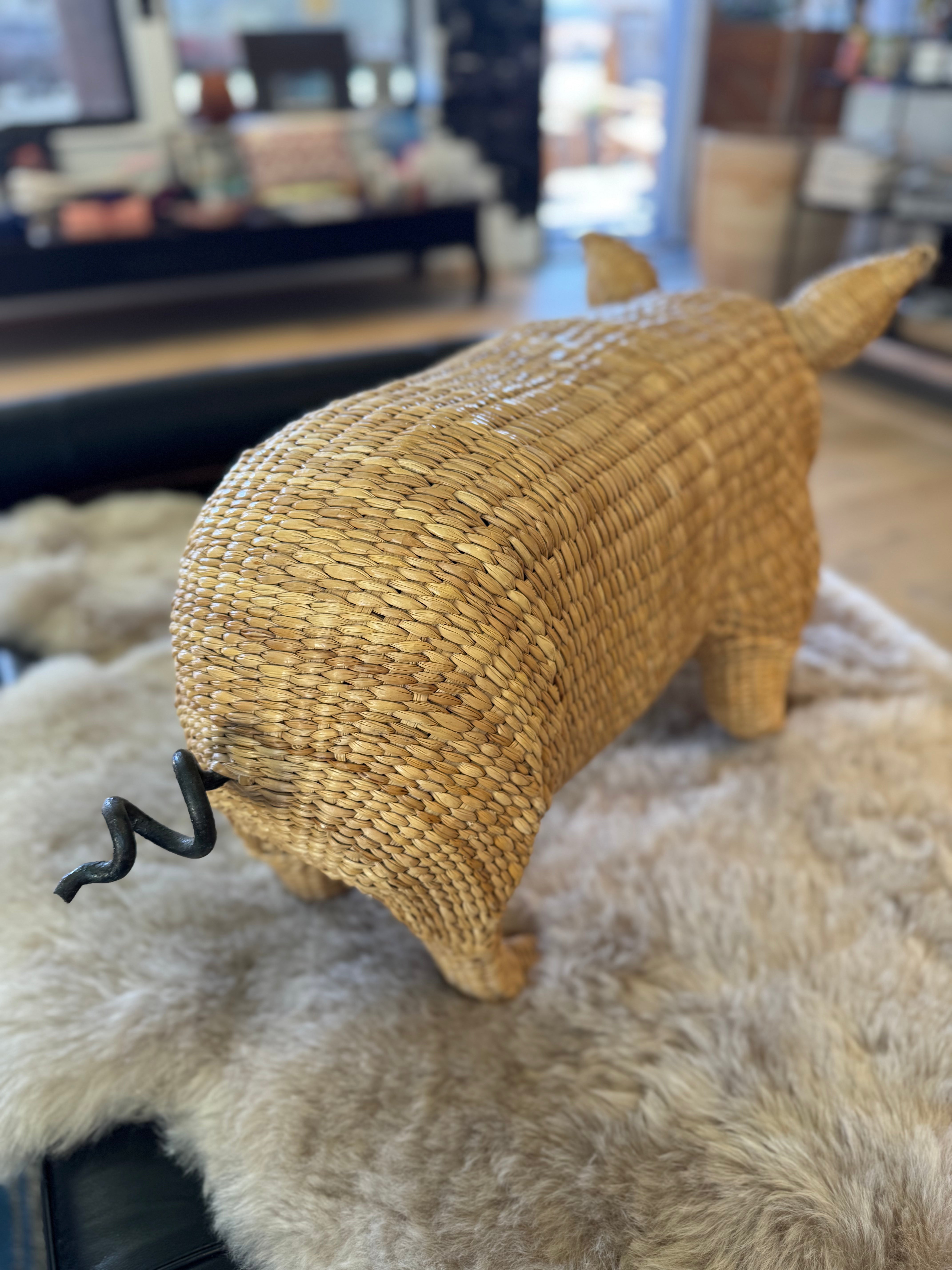 Mario Lopez Torres Wicker Pig Sculpture