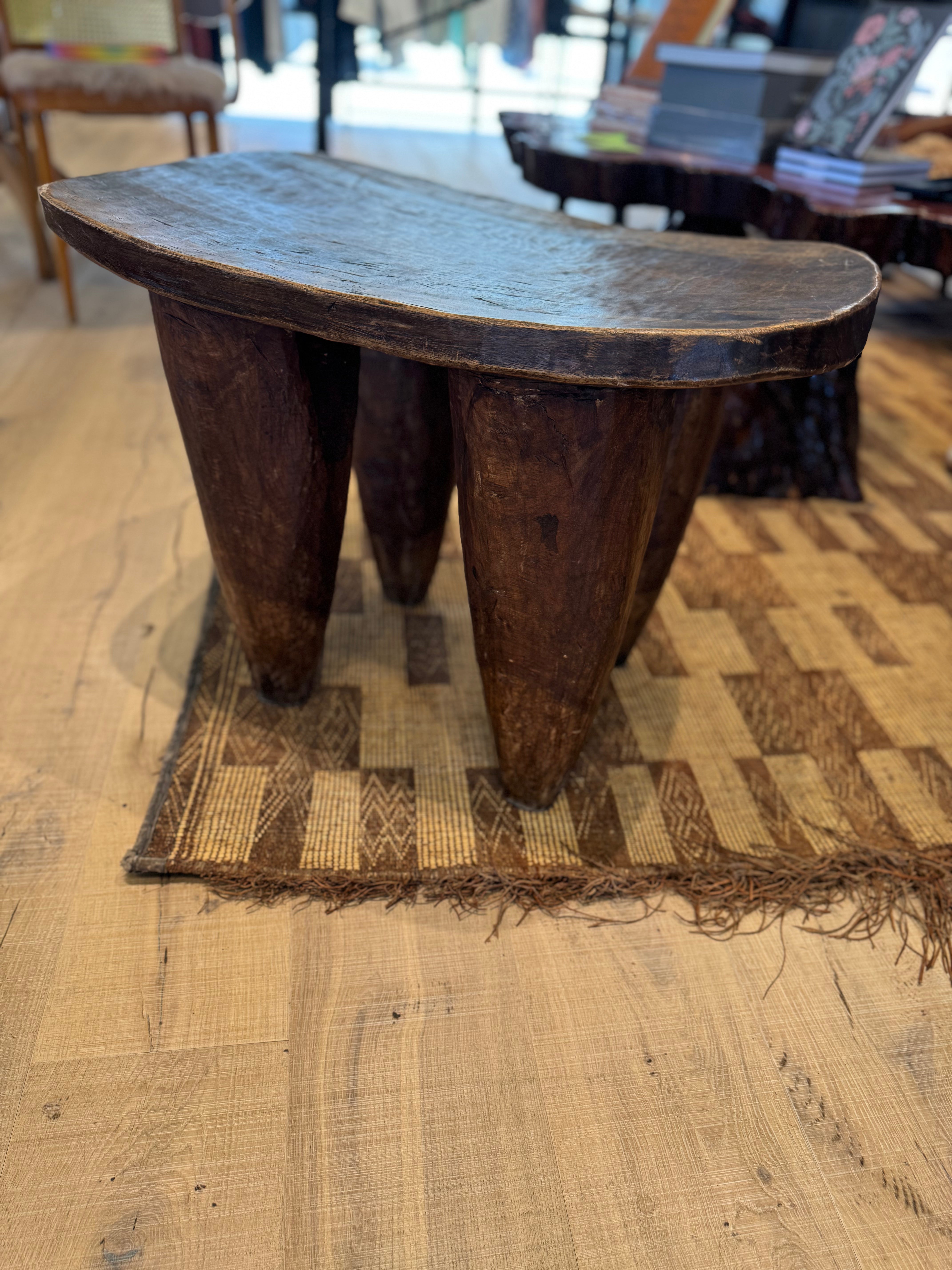 African Carved Wood Senufo Table