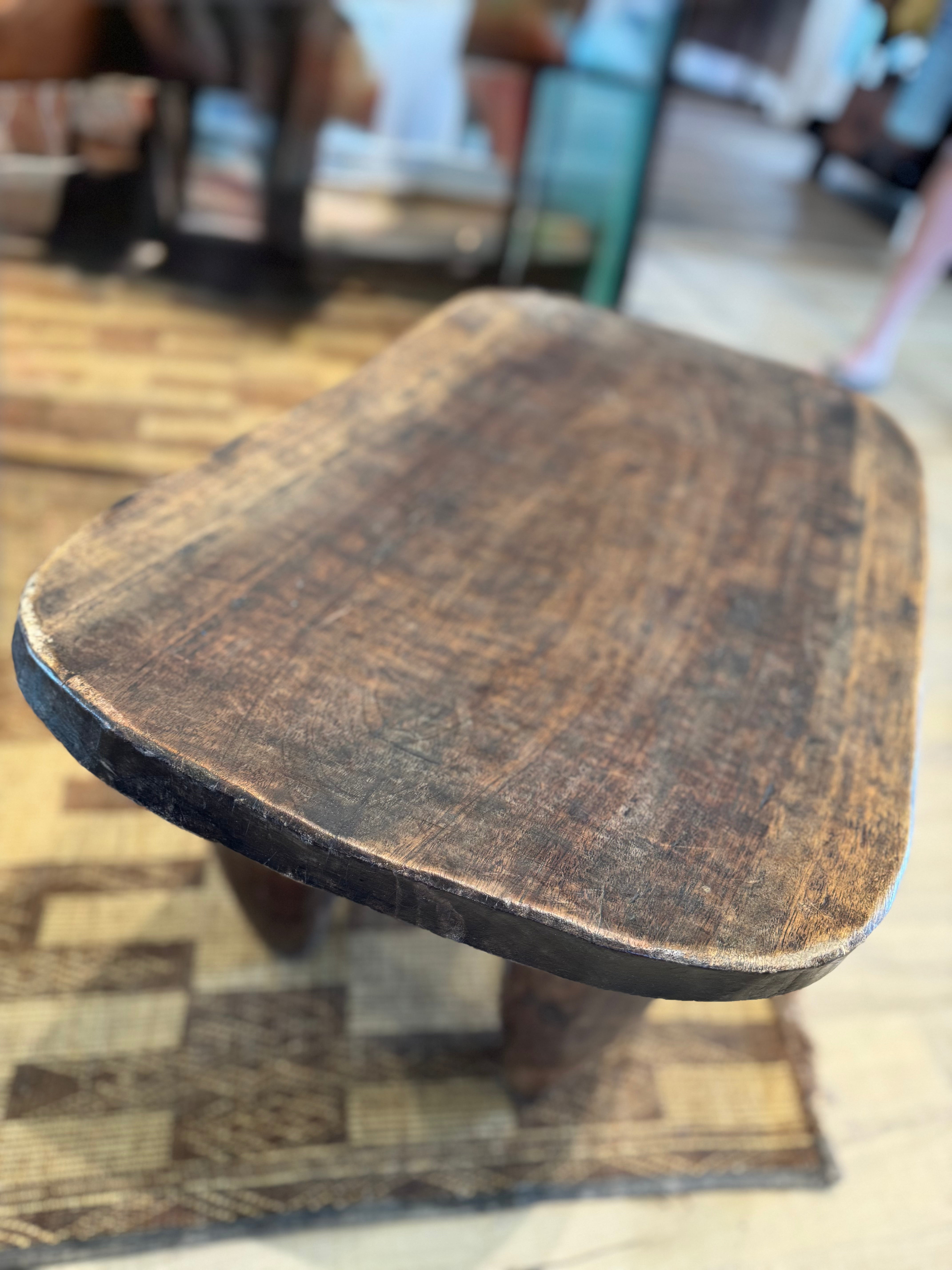 African Carved Wood Senufo Table