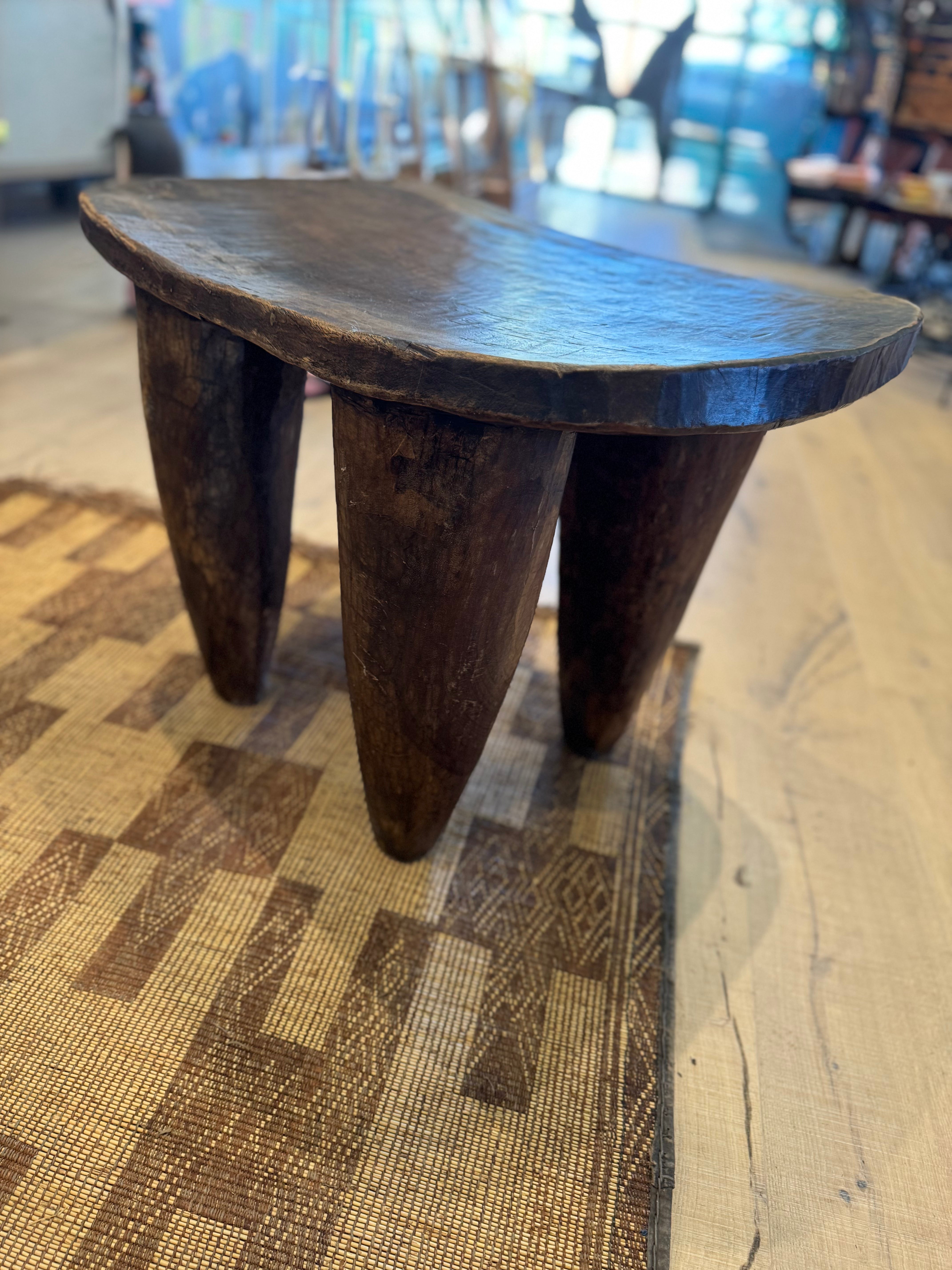 African Carved Wood Senufo Table