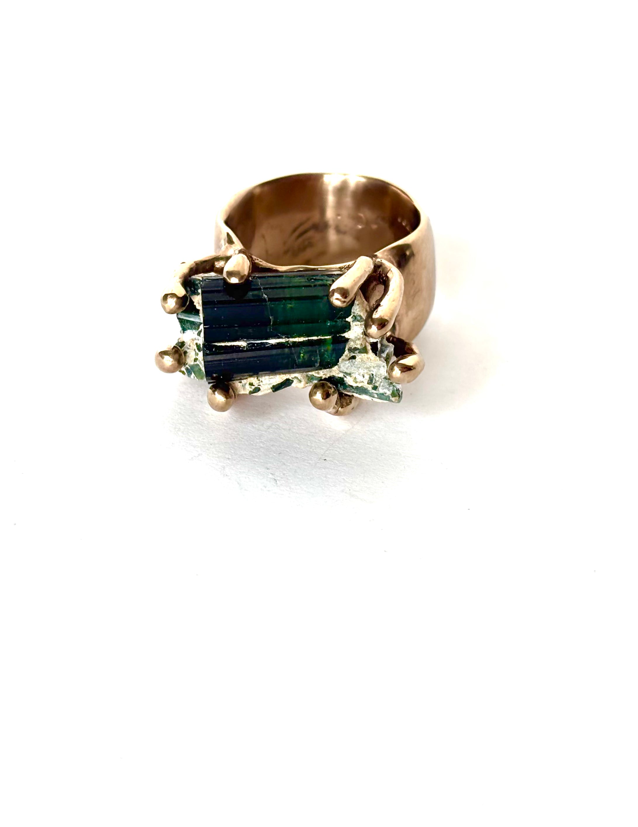 Tourmaline + Felspar Bronze Ring by Carina Schott