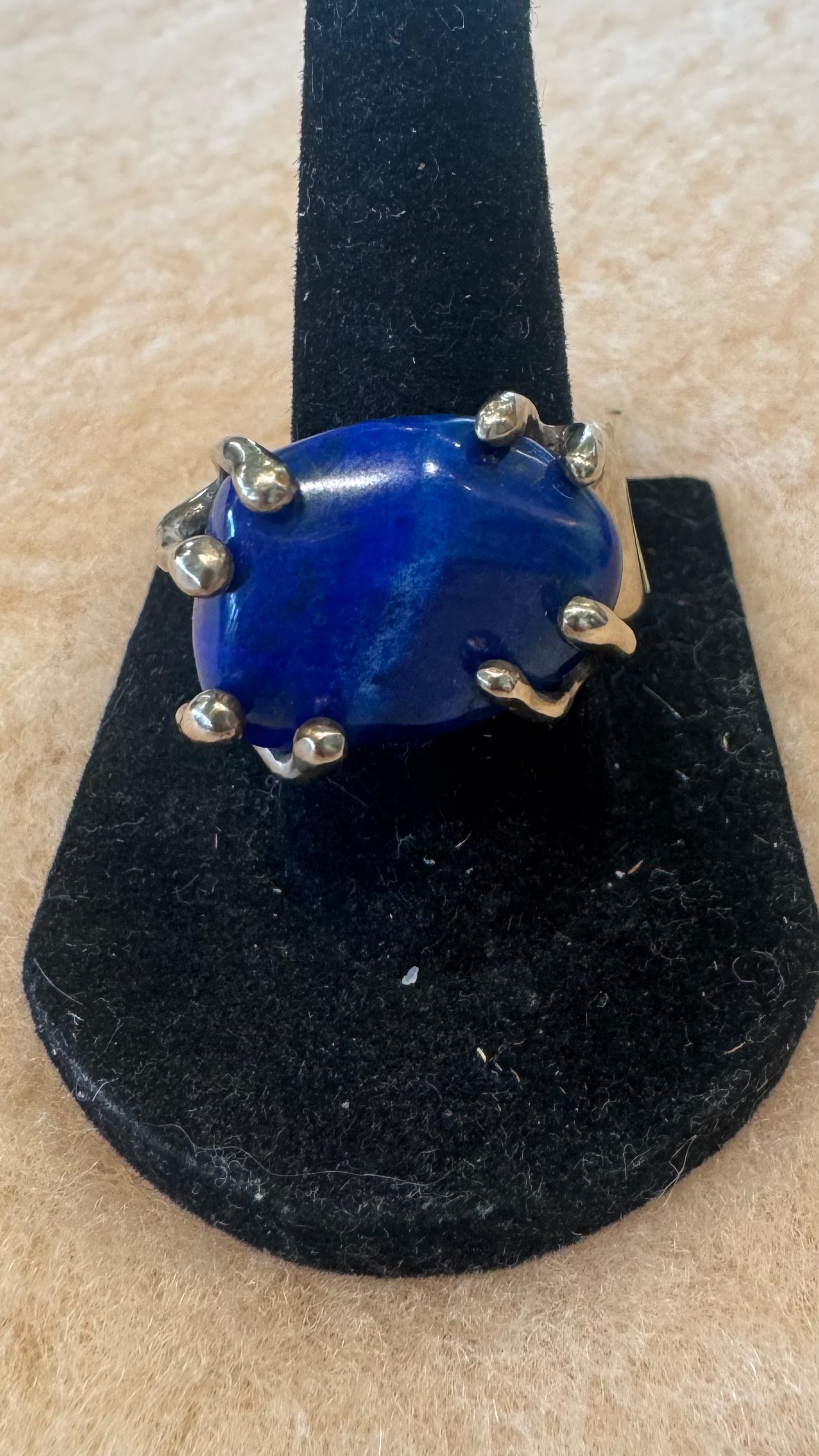 Lapis Lazuli + Bronze Claw Ring by Carina Schott