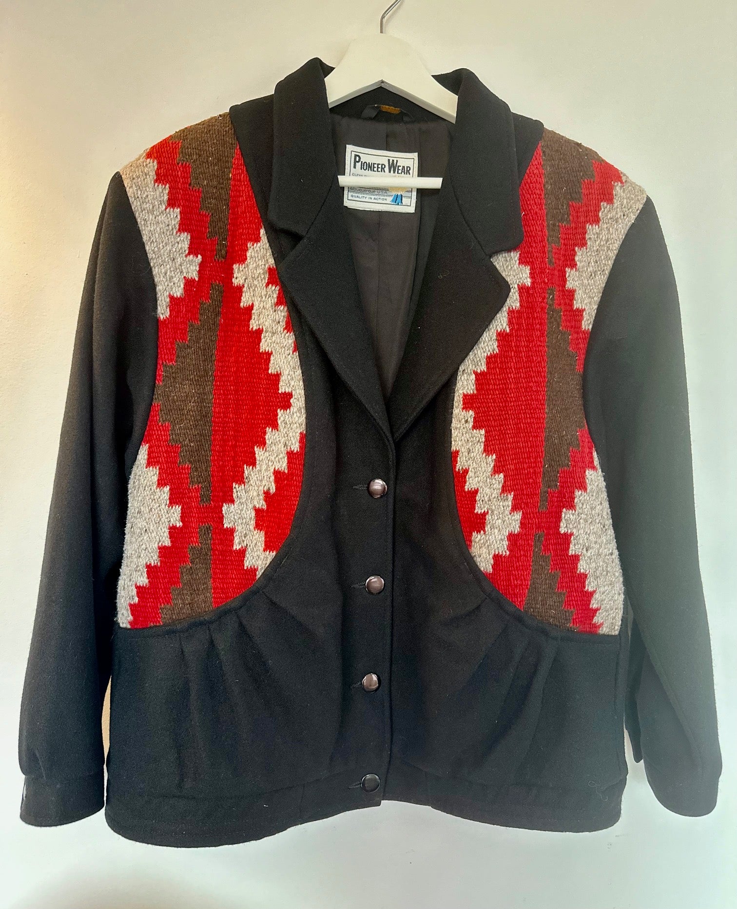 Oversized wool blend vintage pioneer jacket