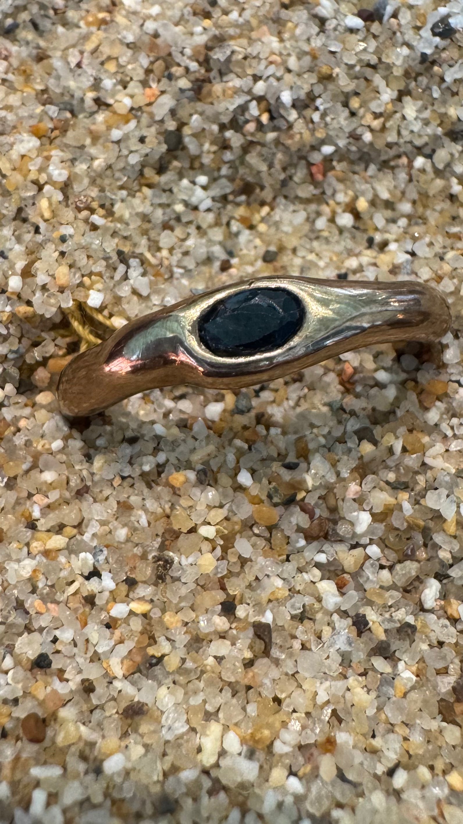 Oval Sapphire Bronze Ring by Carina Schott