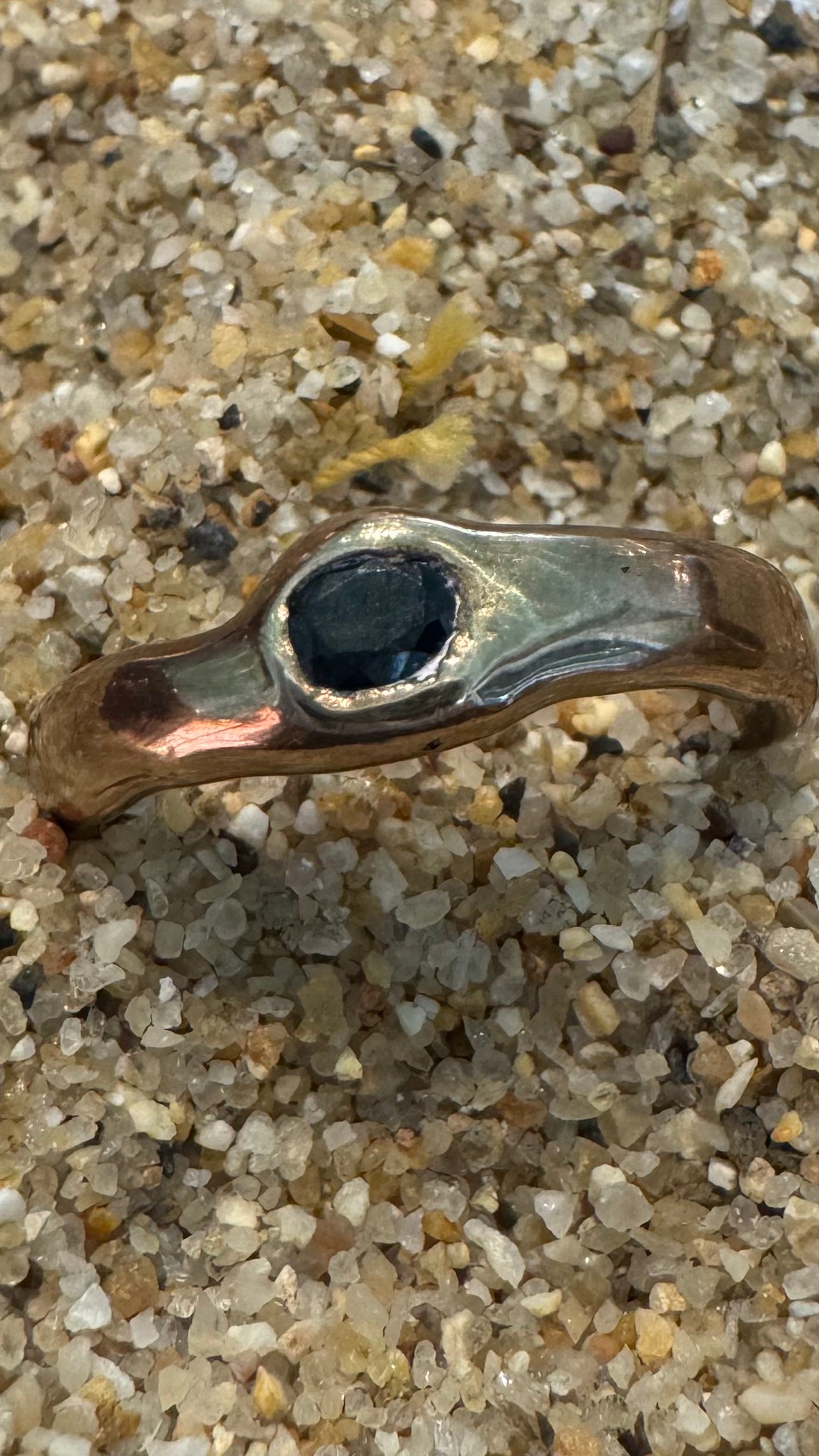 Oval Sapphire Bronze Ring by Carina Schott