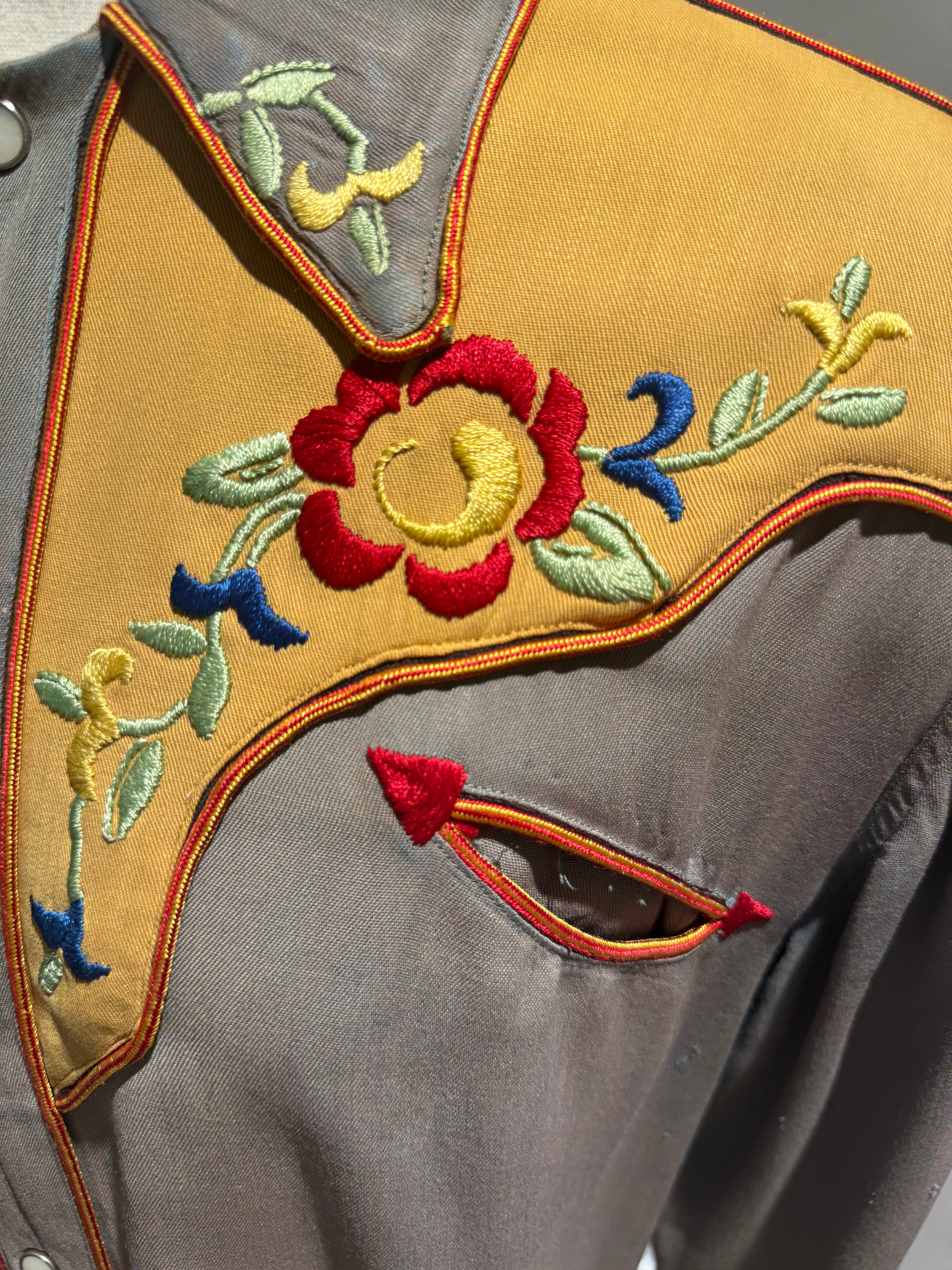 Rose Embroidered Western Shirt