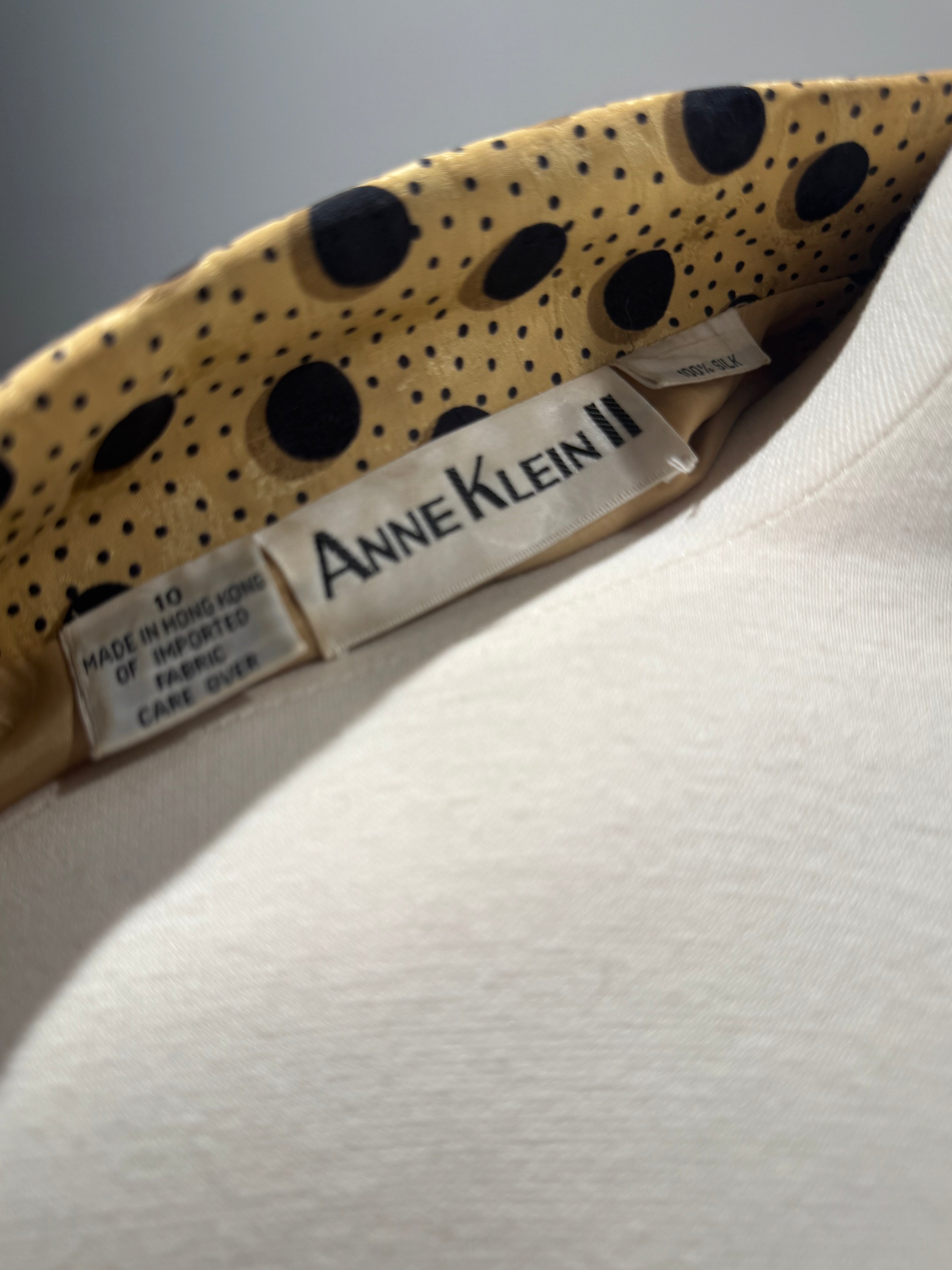 Anne Klein Polka Dot Silk Blazer