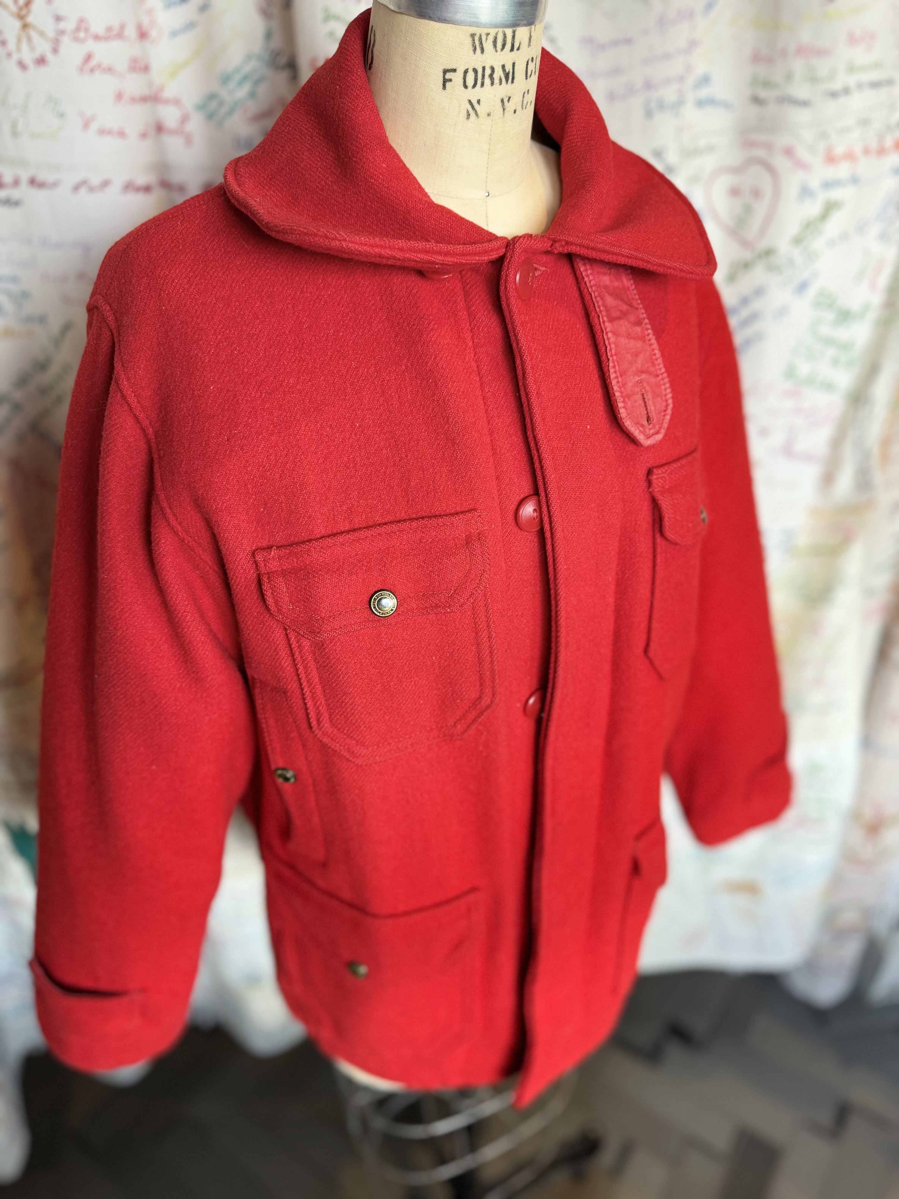 esc. Woolrich Vintage Mackinaw Red Hunting Jacket